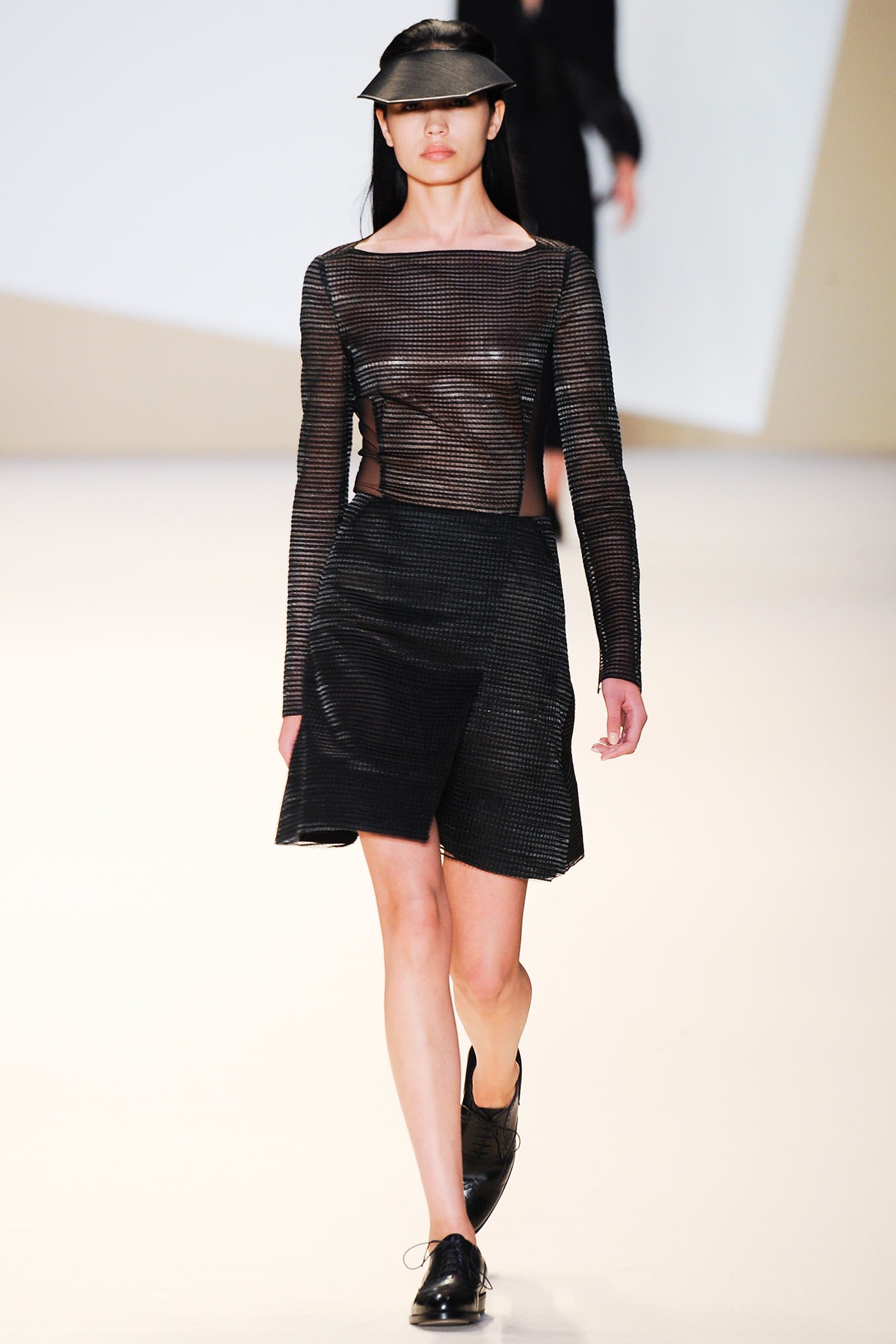 black mesh top and skirt