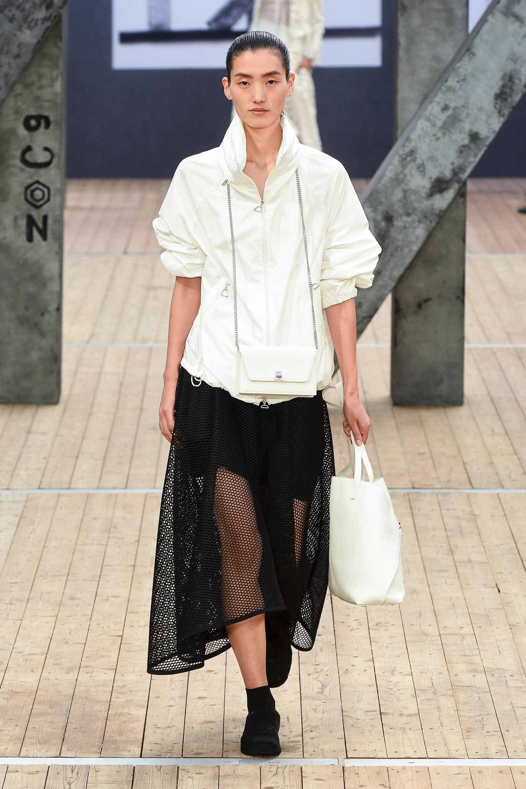 black mesh fitted layered sheer skirt