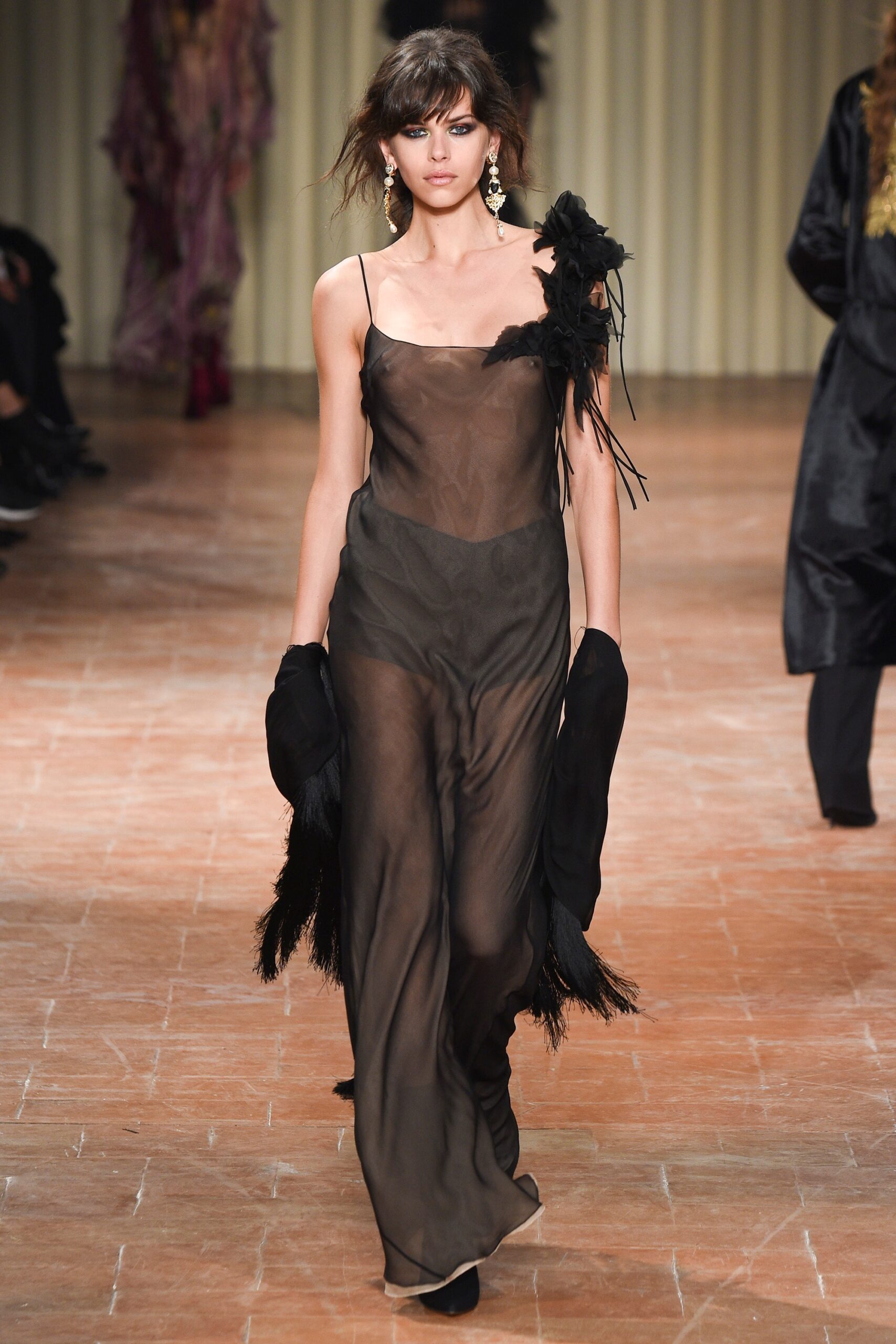 black sheer silk dress