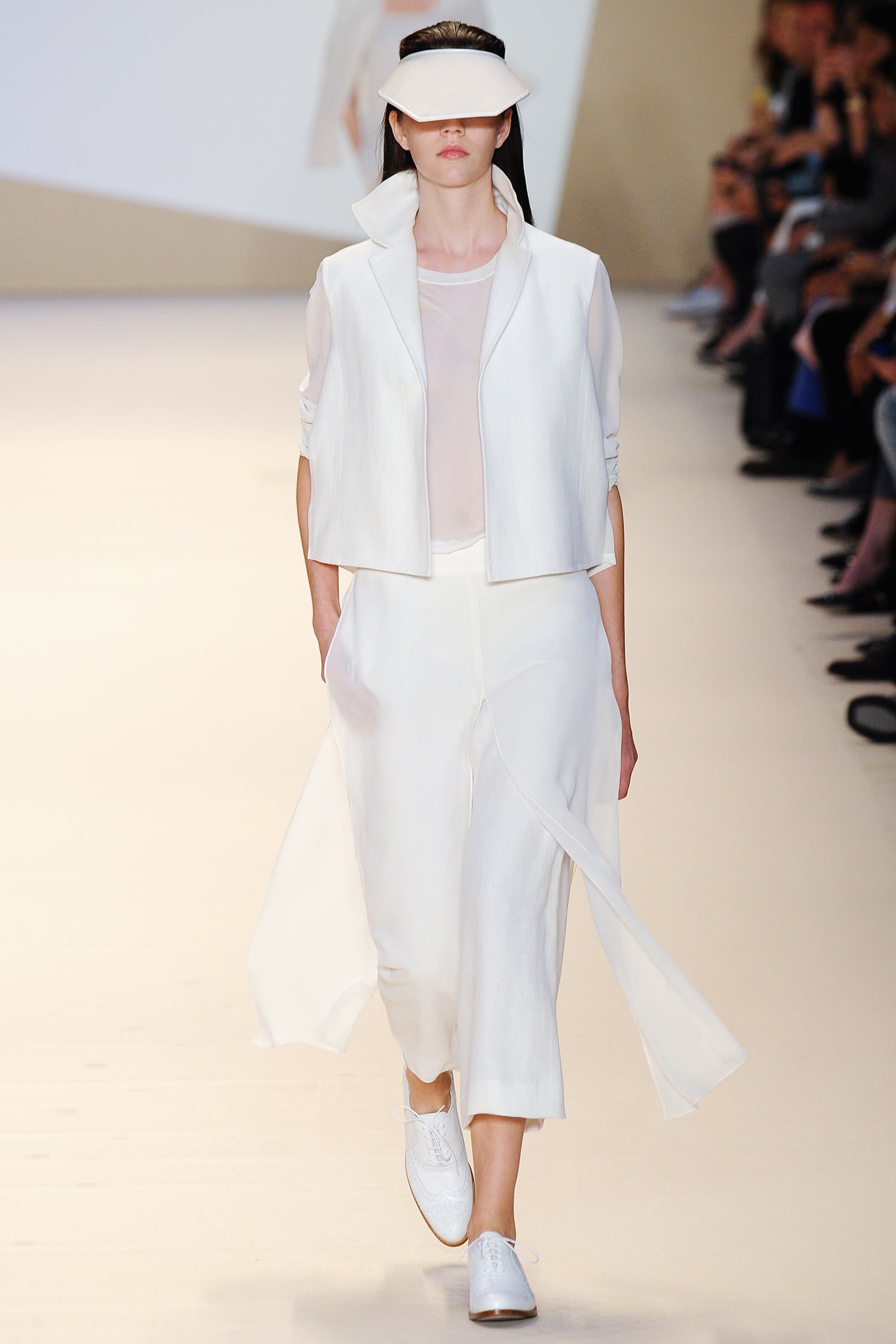 white silk relaxed jacket and top