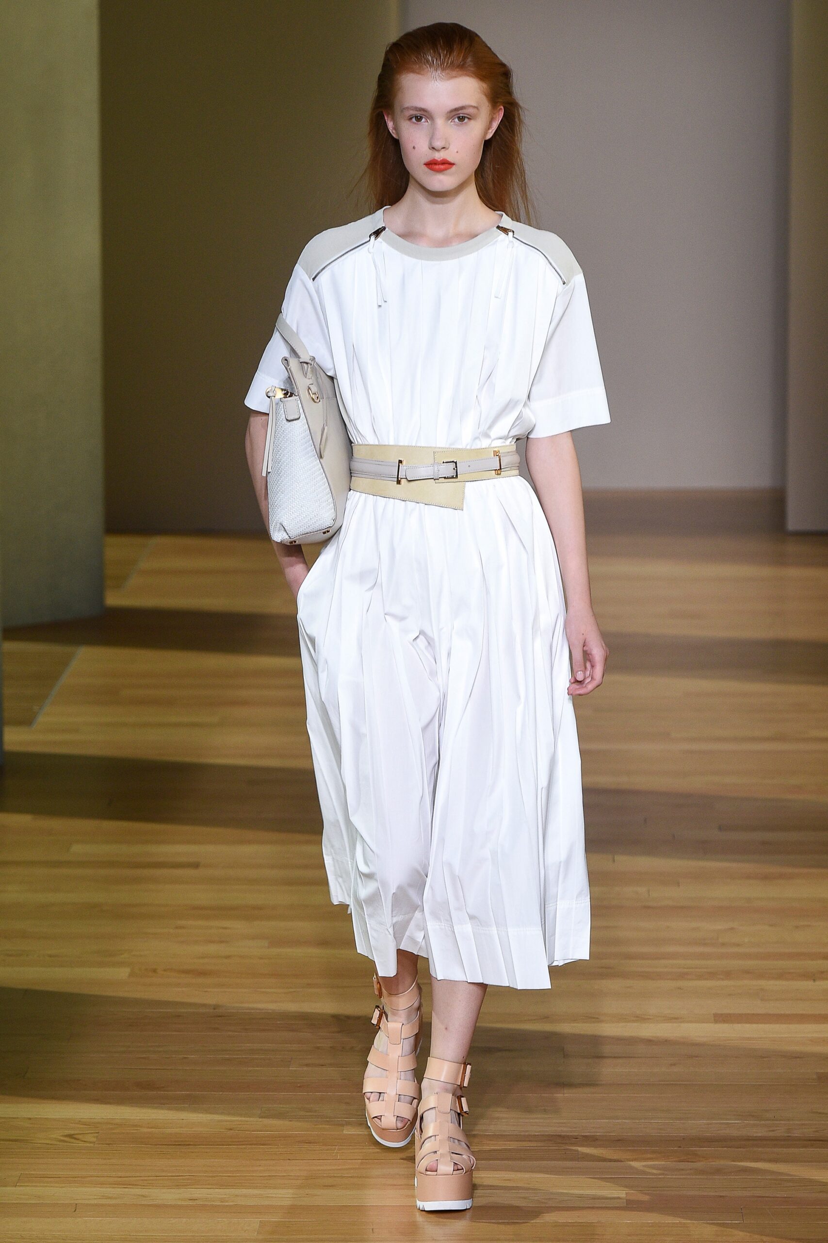 white relaxed midi dress