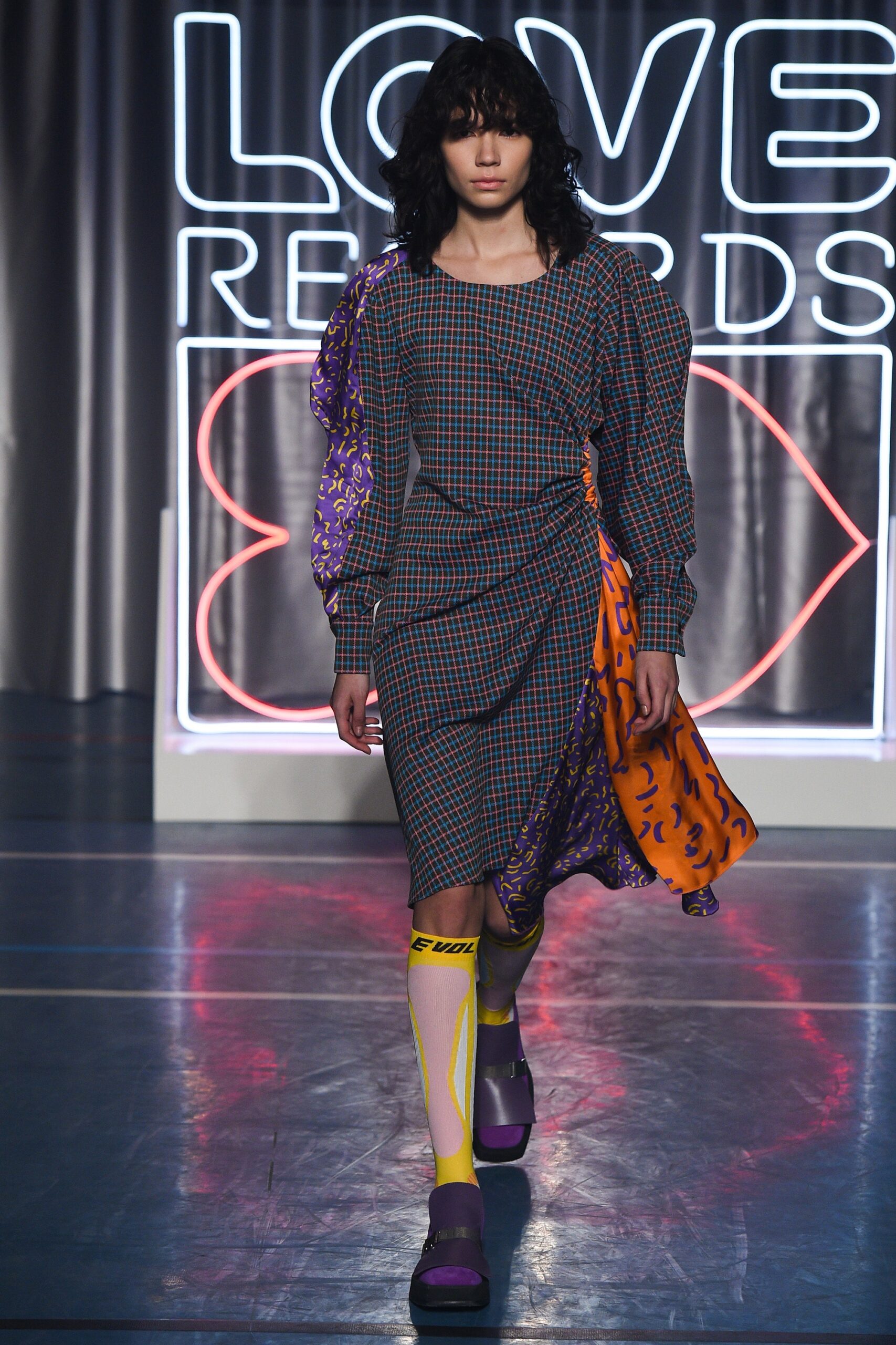purple and orange layered dress