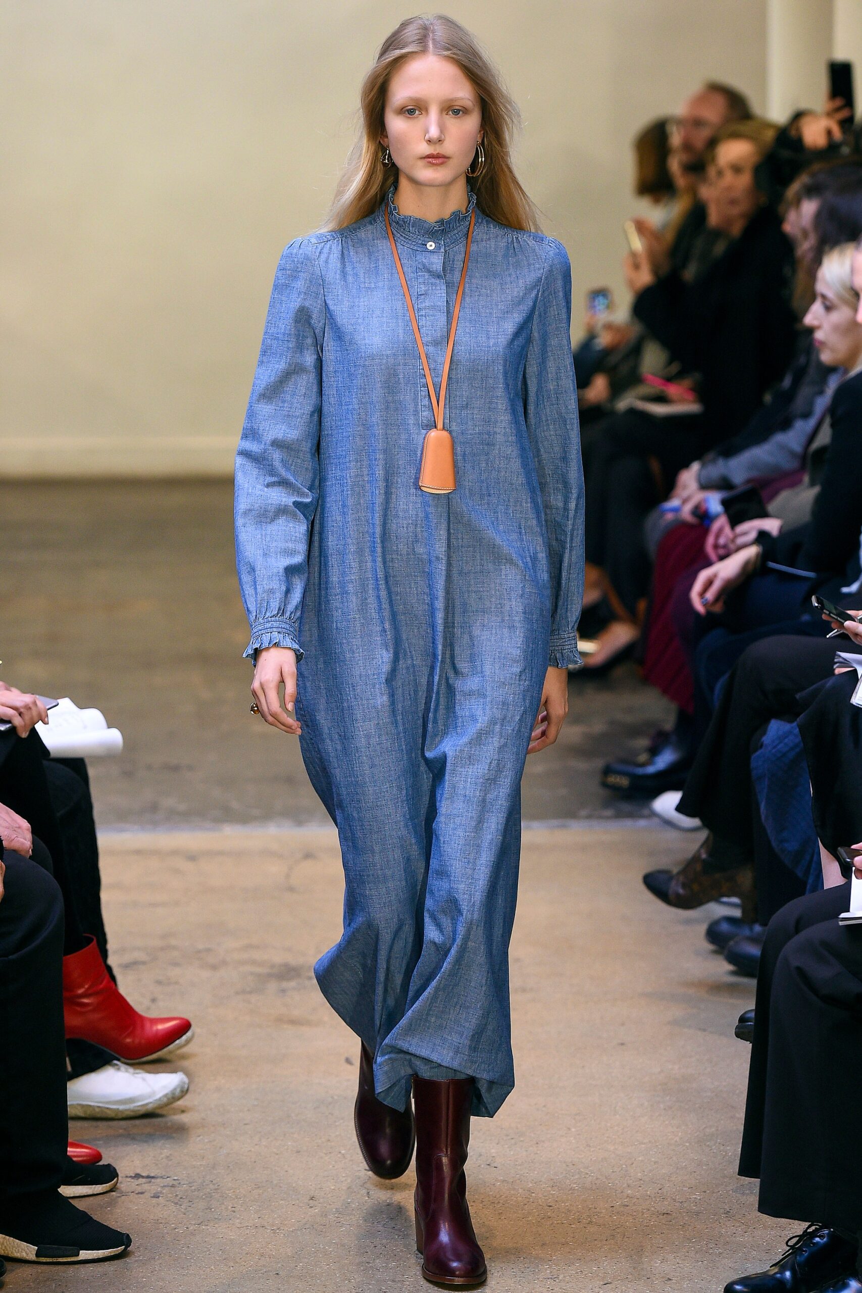 blue cotton relaxed maxi dress