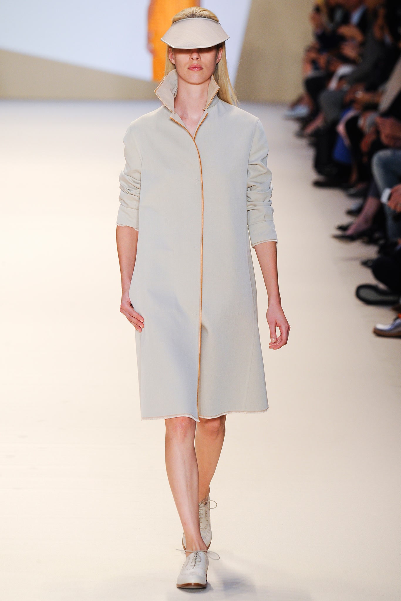 white relaxed midi dress with hat