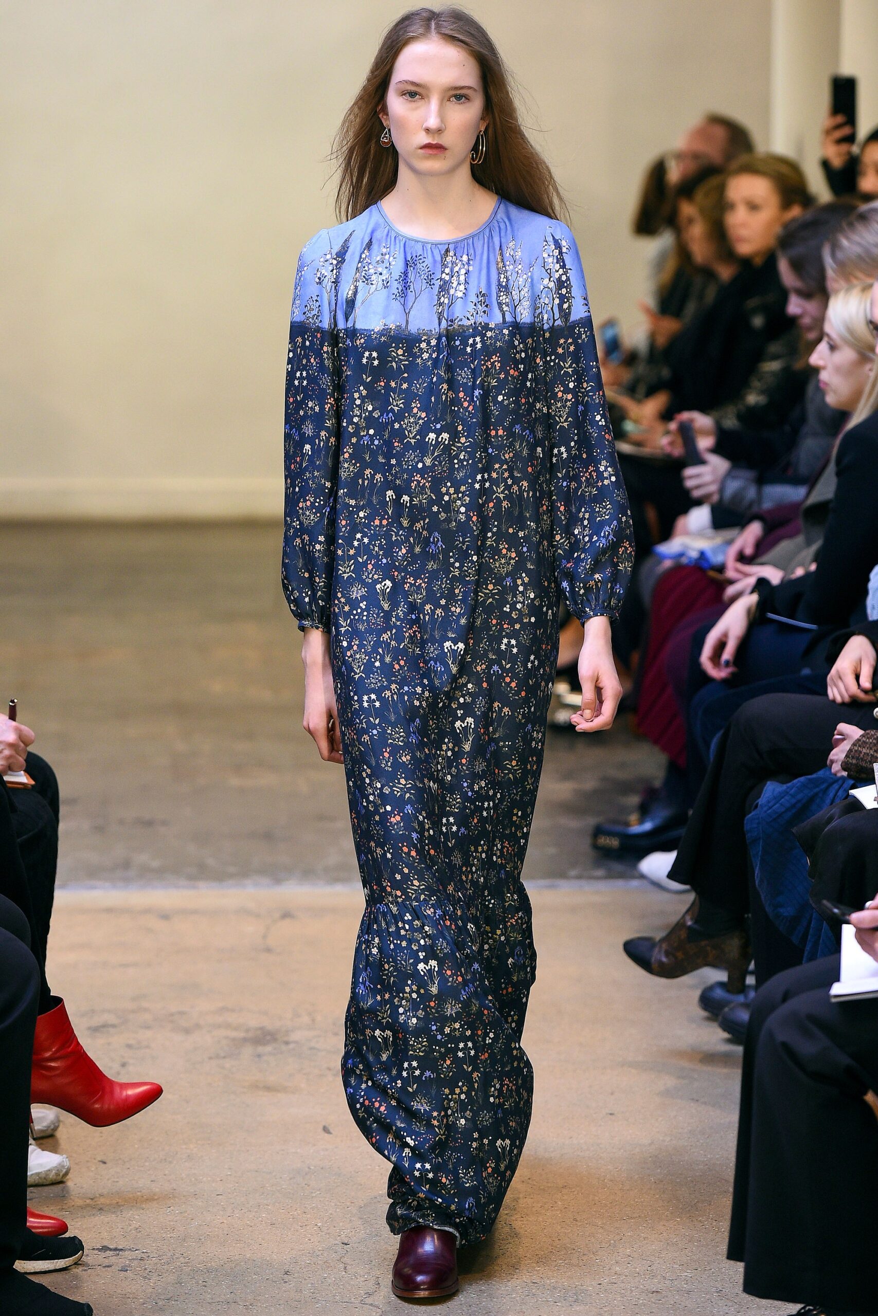 blue floral maxi dress