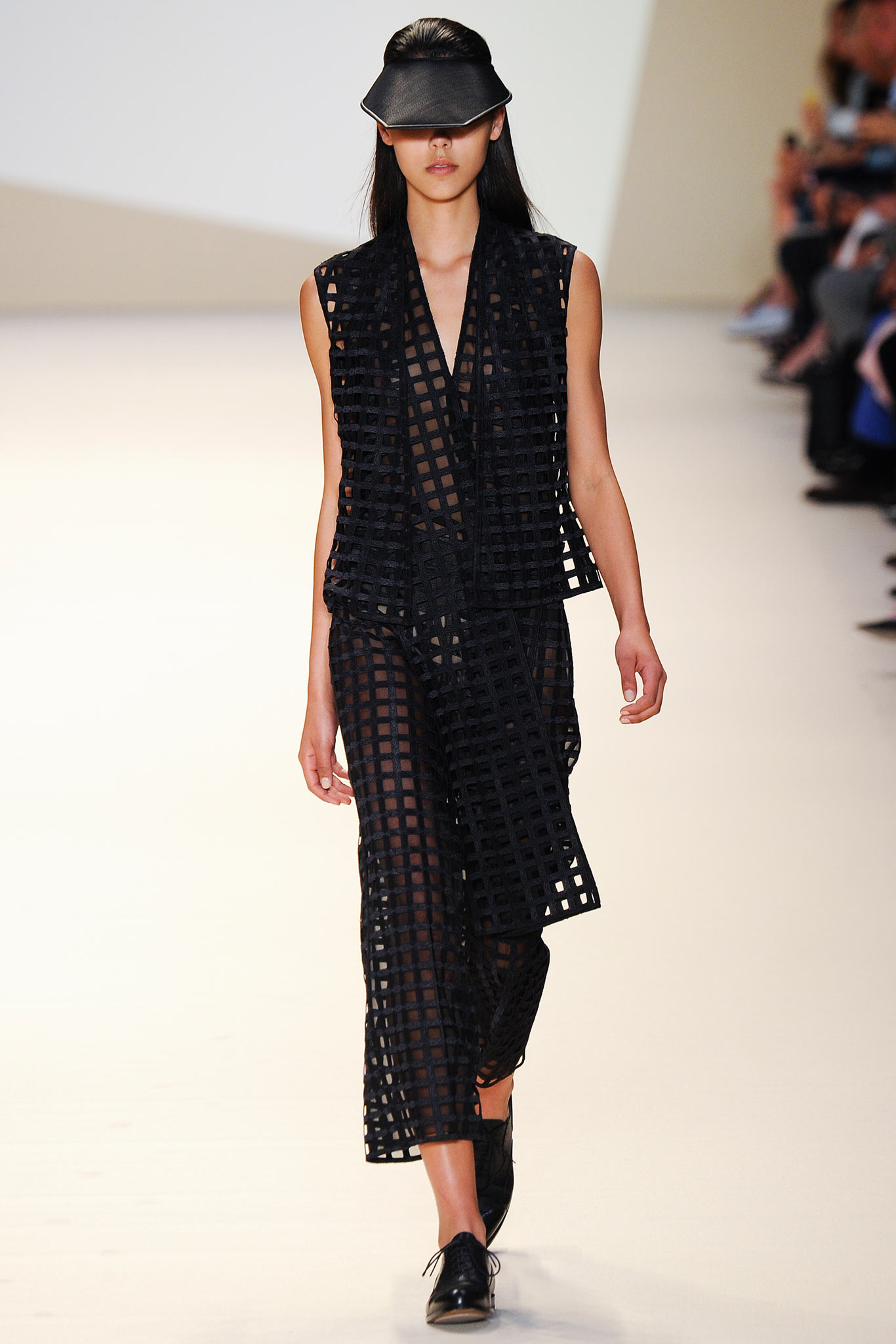 black sheer sleeveless jumpsuit