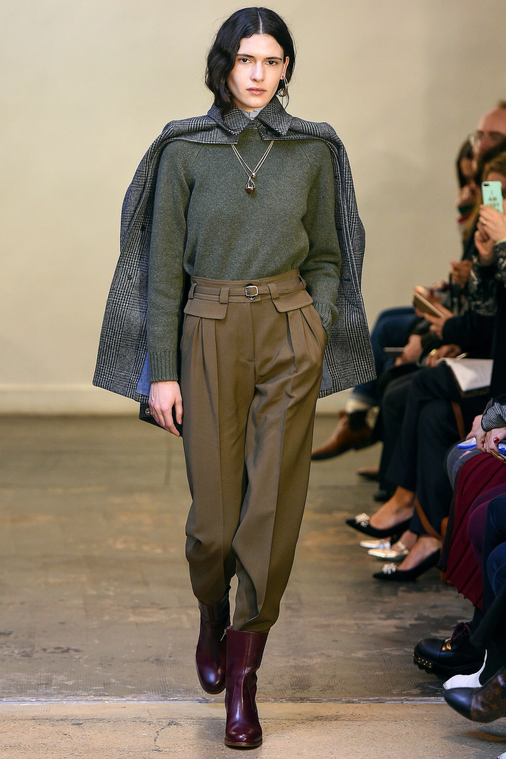 black wool structured layered cape