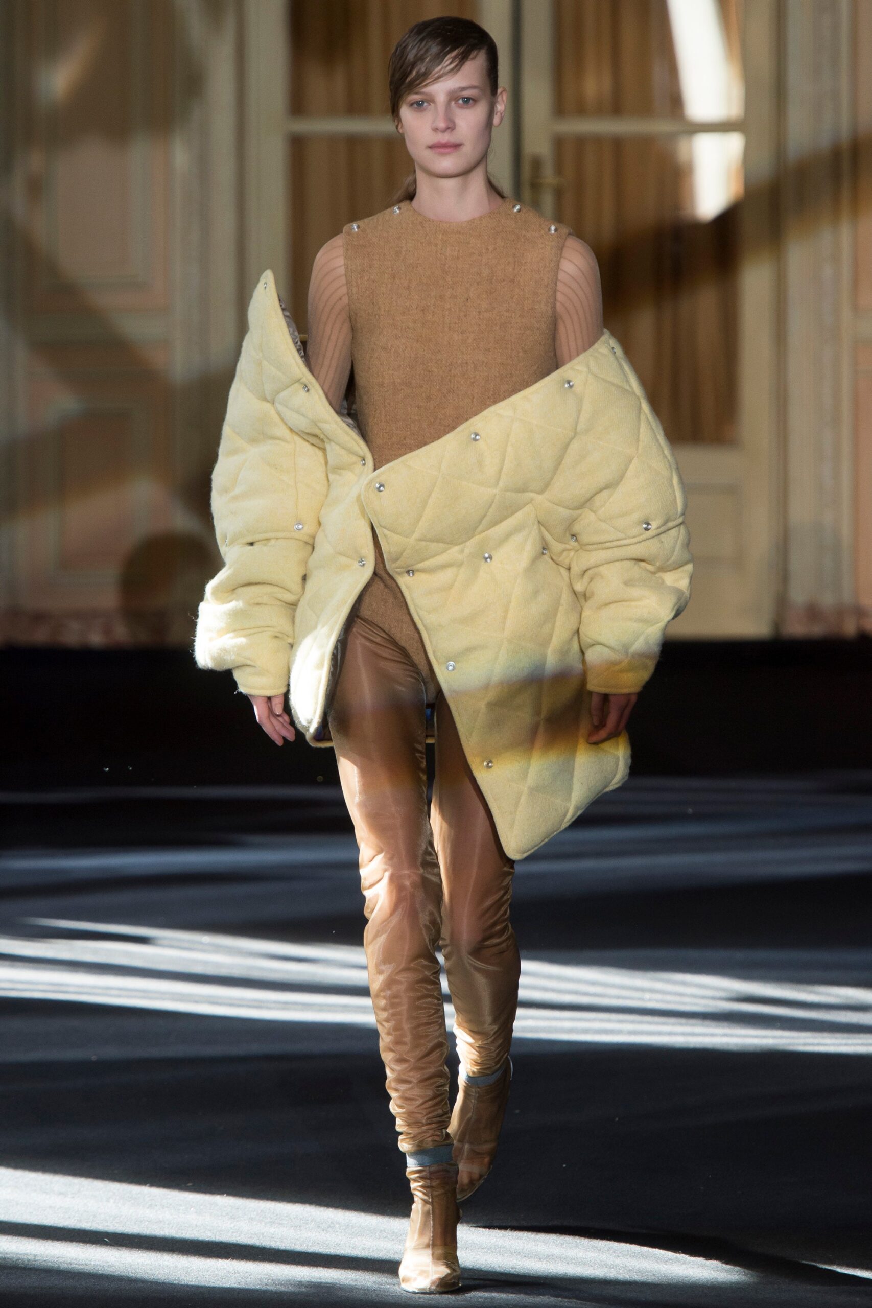 oversized yellow padded jacket