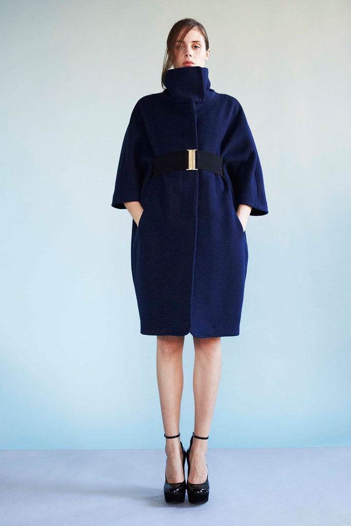 blue wool relaxed coat