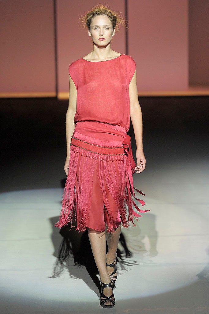 red silk relaxed dress