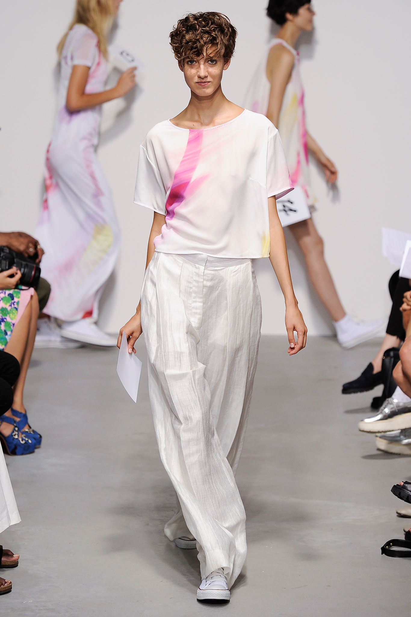 relaxed white top and pants