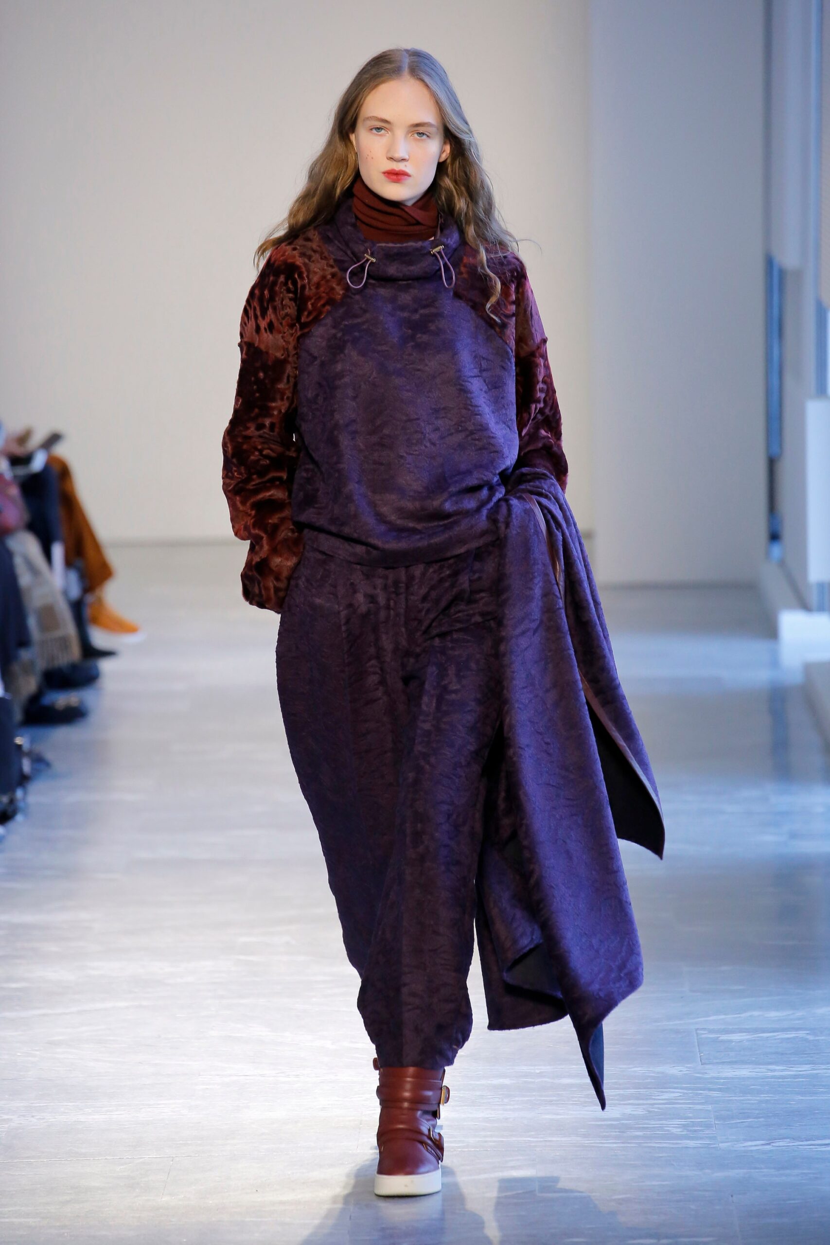 purple velvet relaxed top and pants