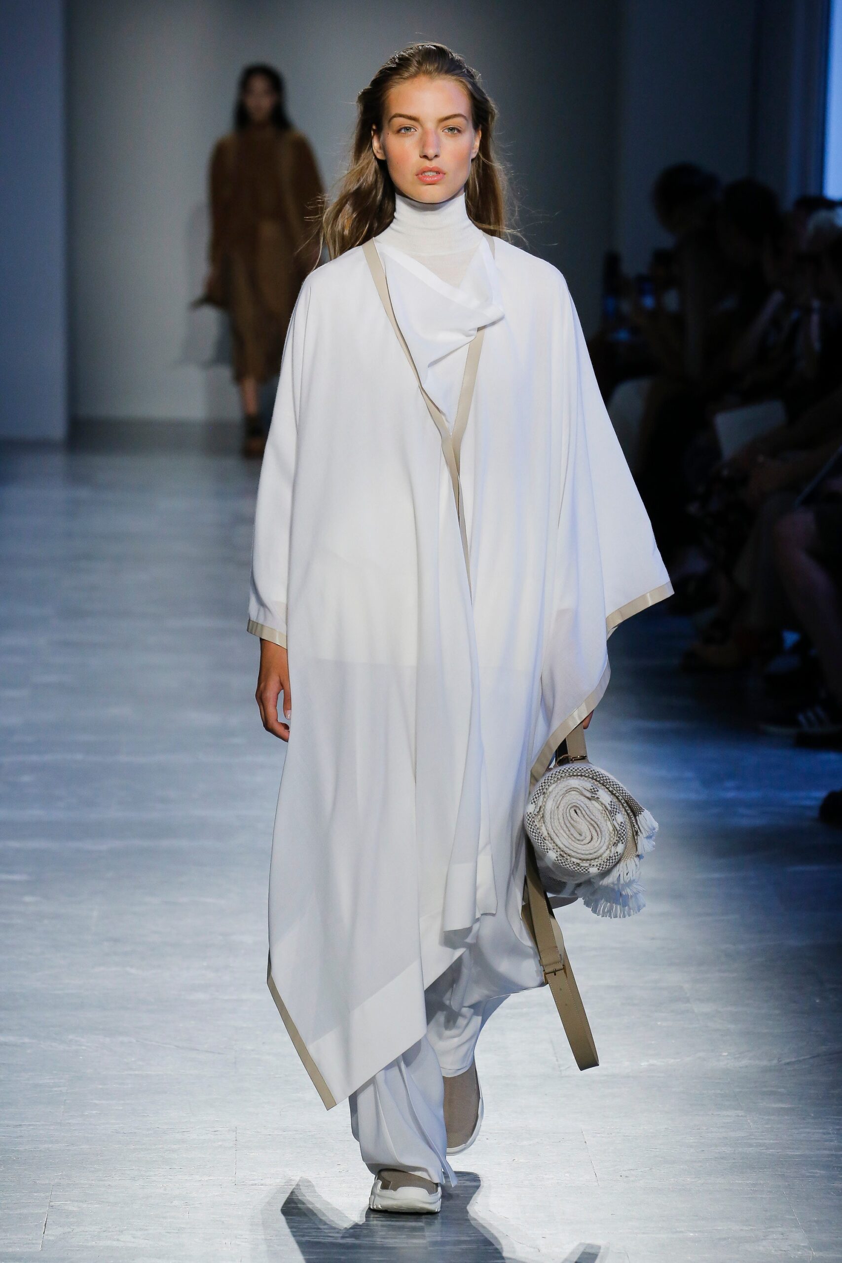 white relaxed poncho and pants