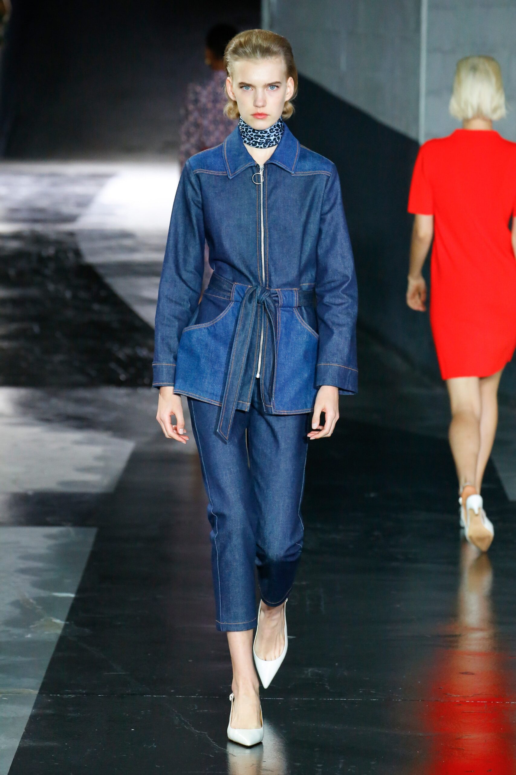 blue denim jacket and pants