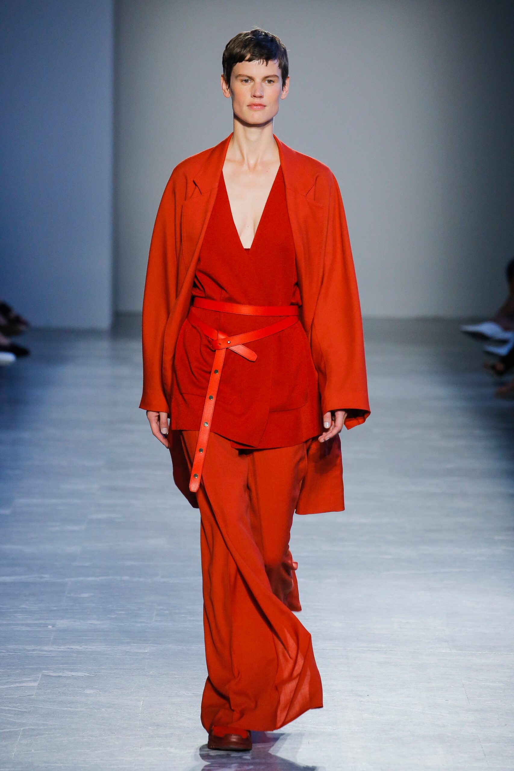 red relaxed jacket and pants