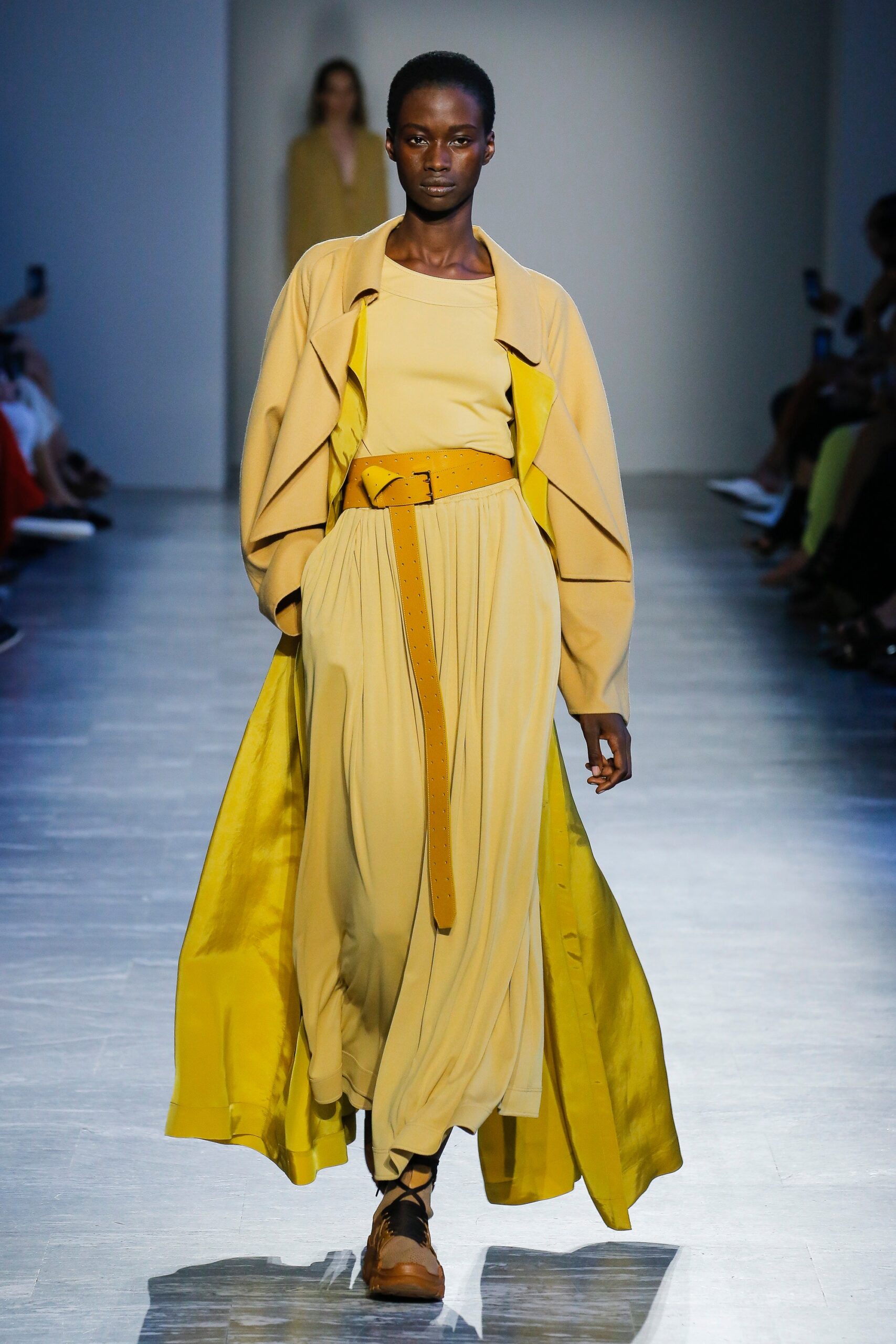 yellow silk coat and dress