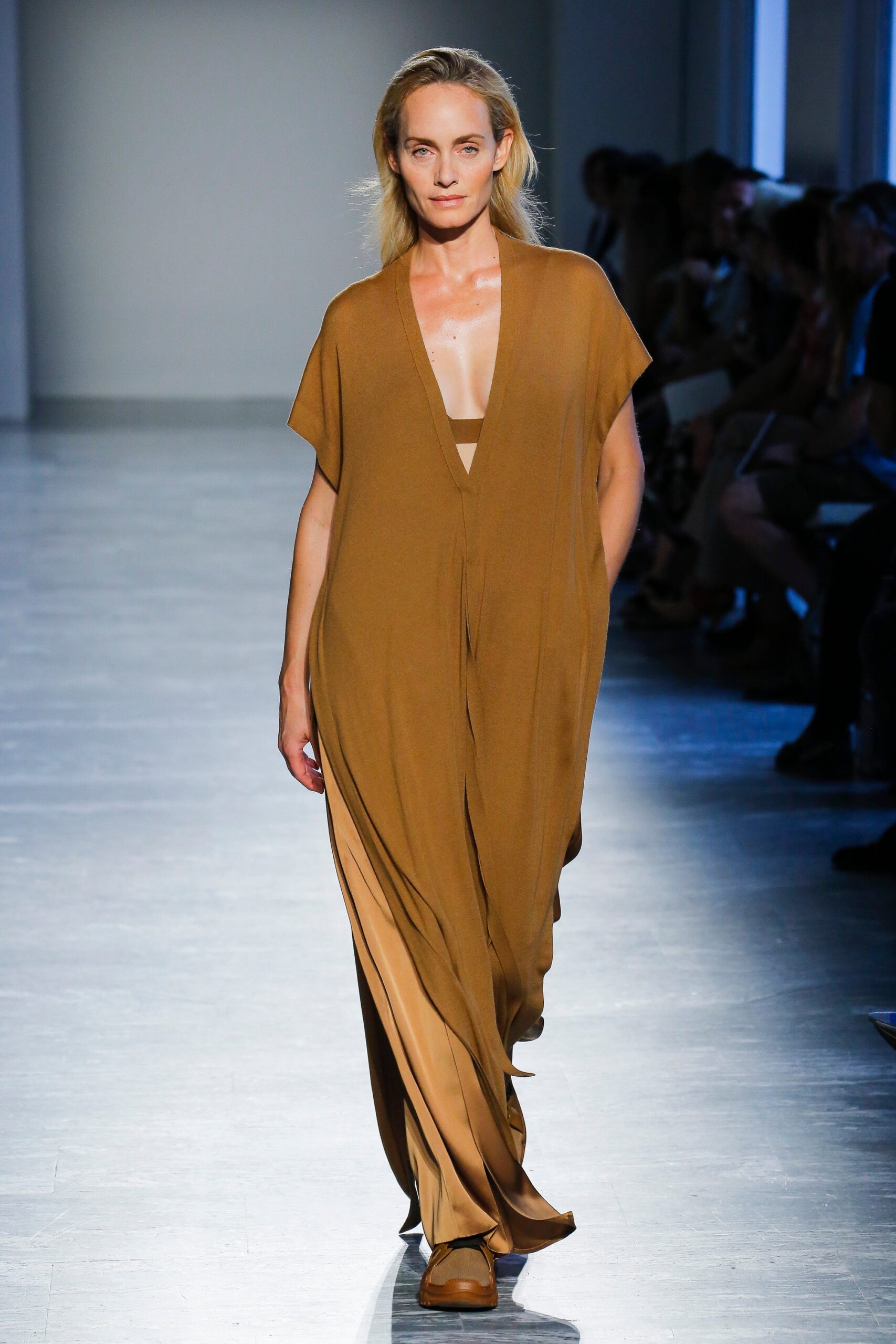 brown silk sleeveless dress