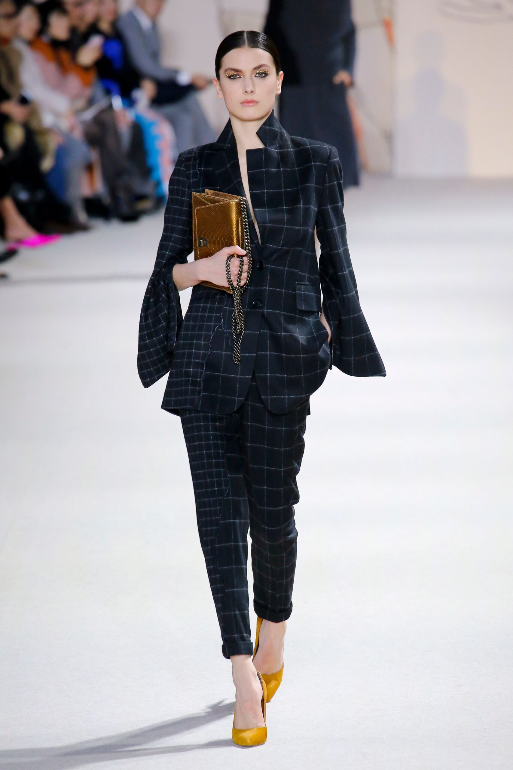 tailored black and white suit
