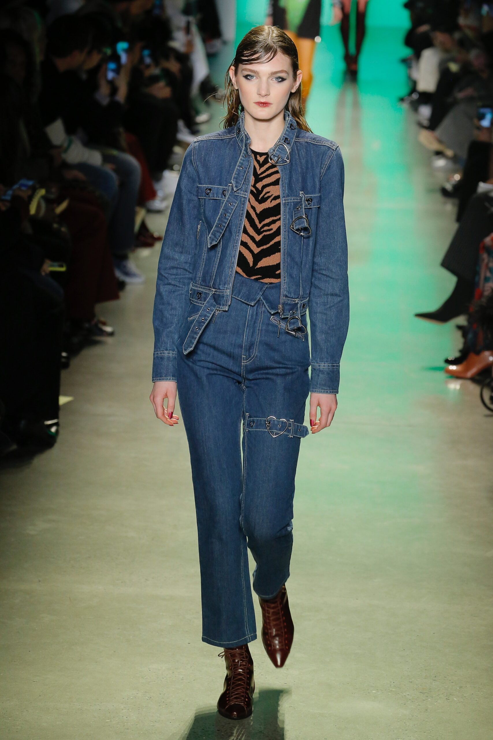denim jacket with printed top
