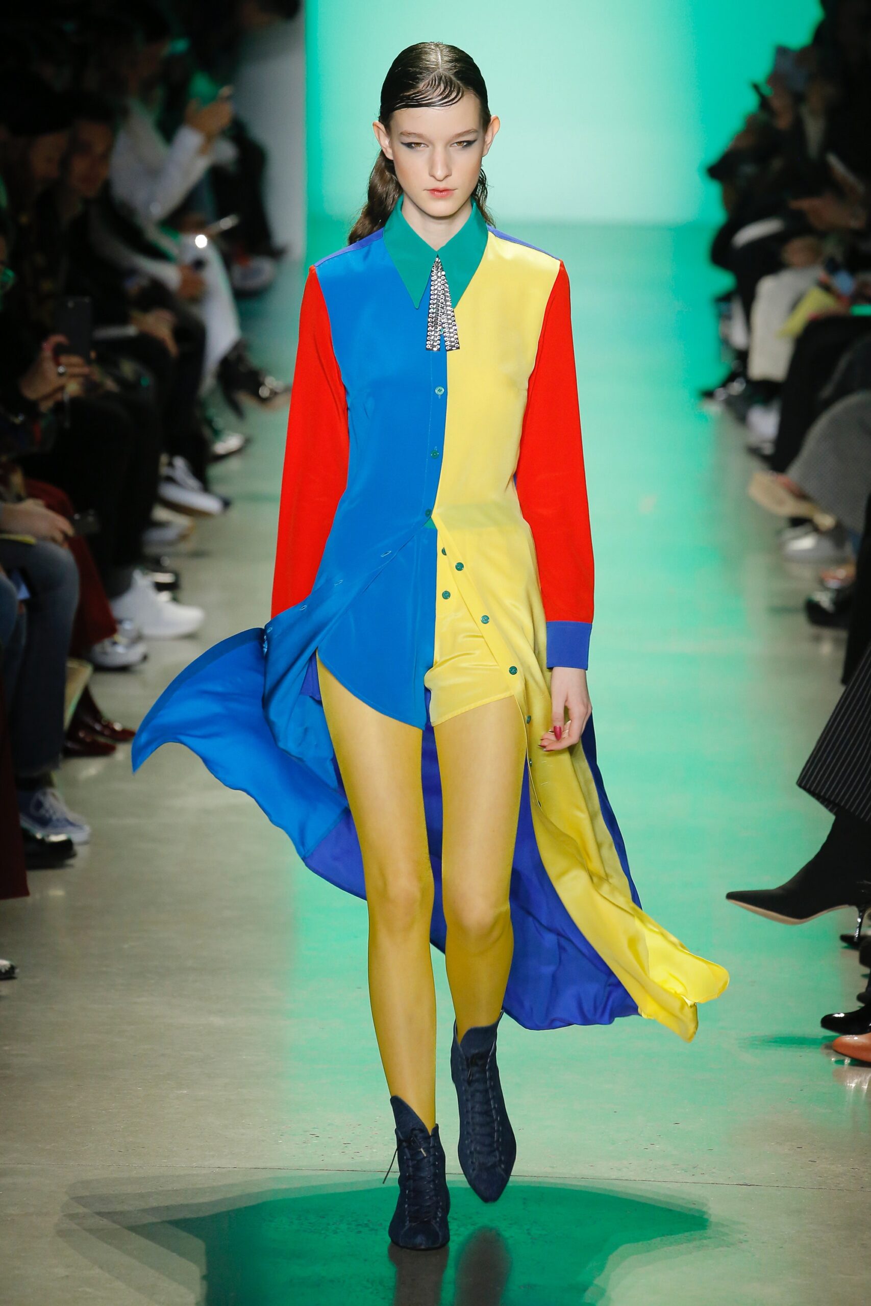 color-blocked mini dress