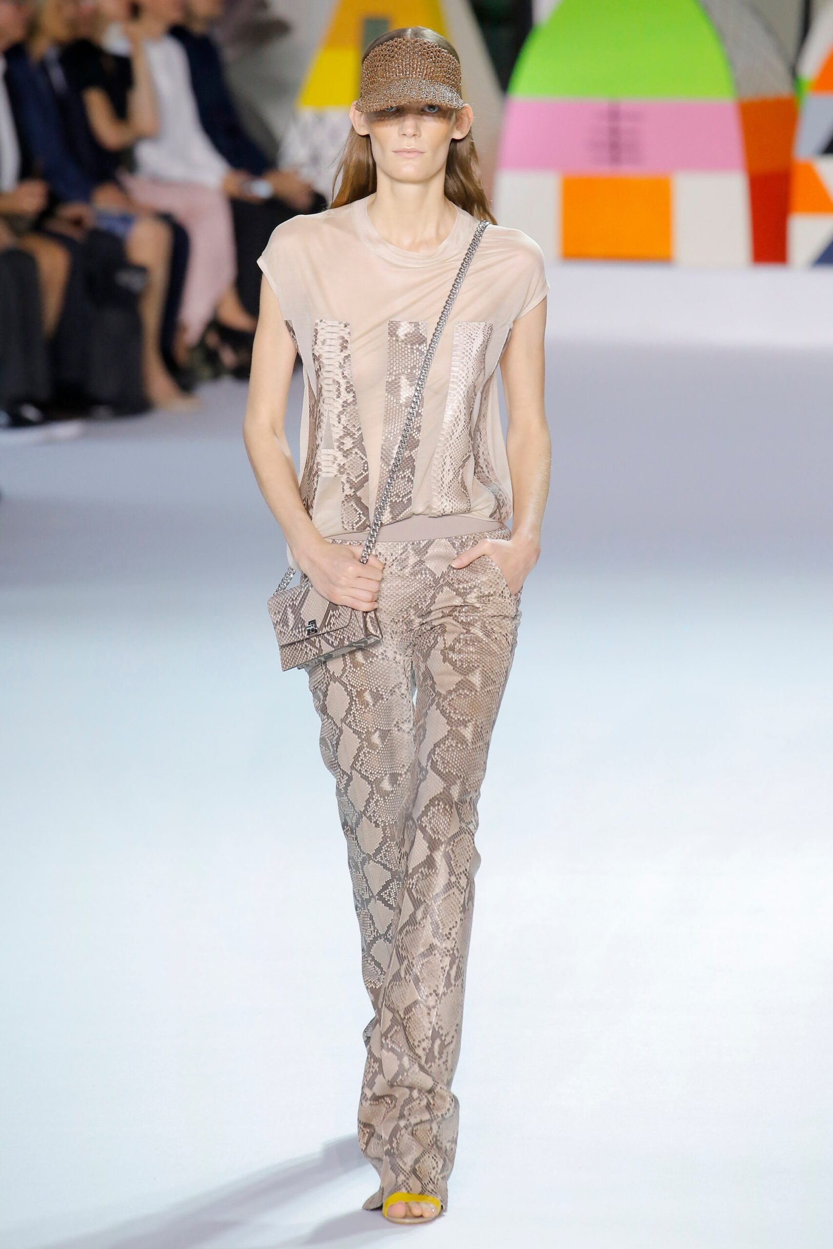 beige printed top and pants