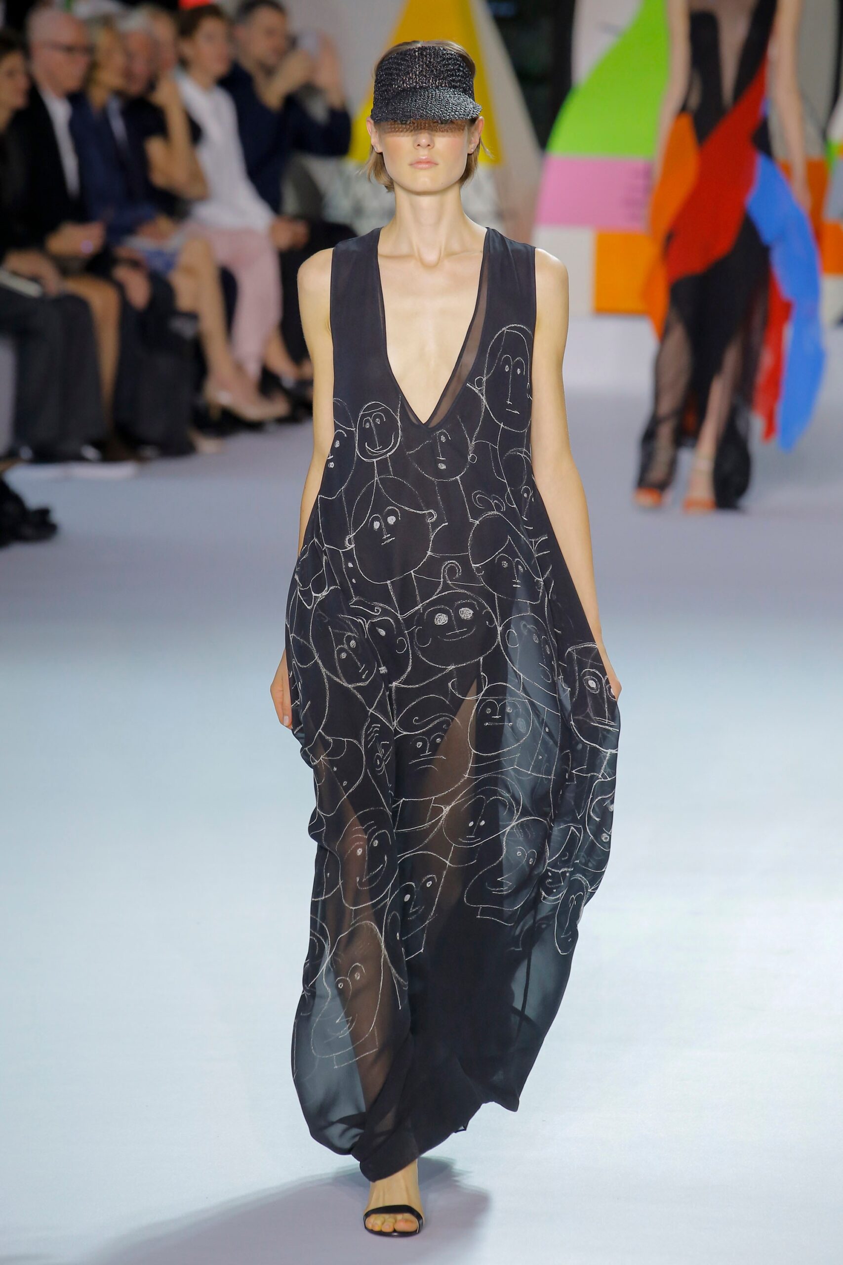 black silk sleeveless dress