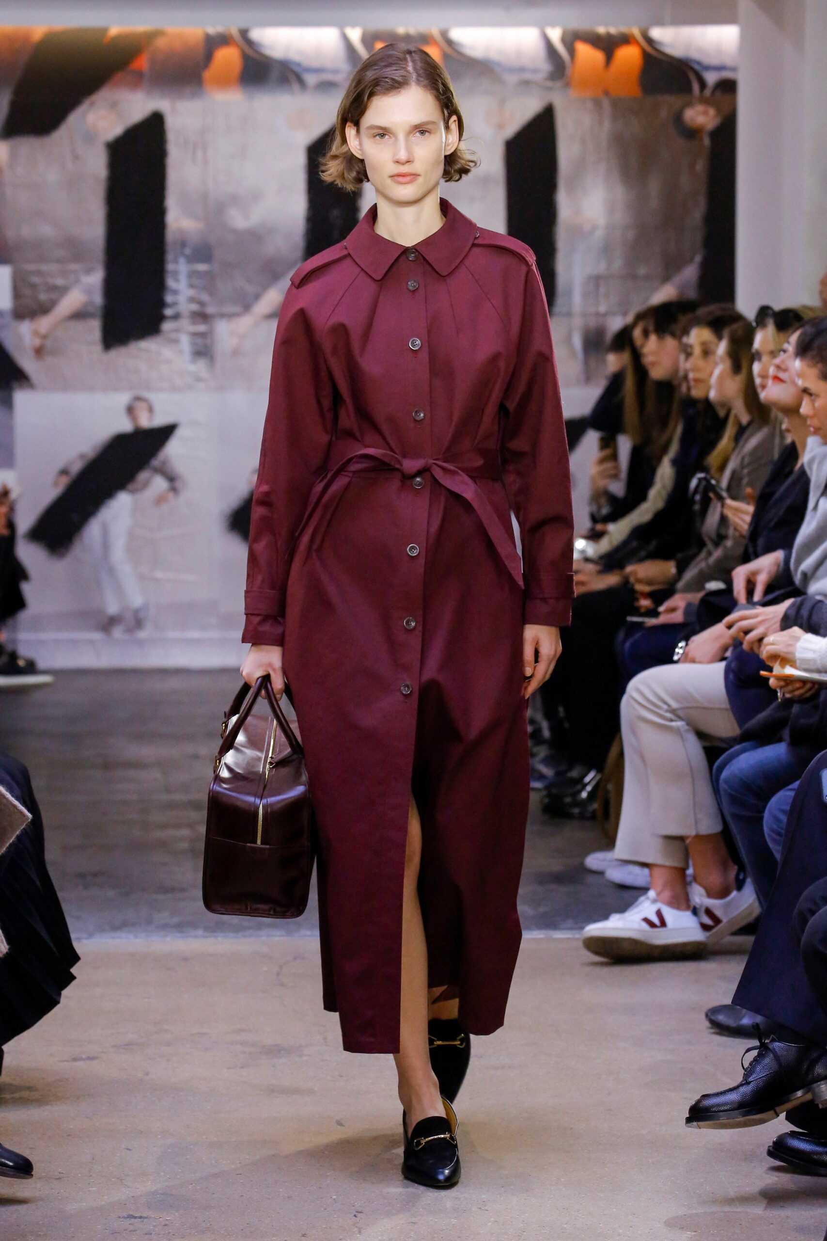 maroon cotton belted dress