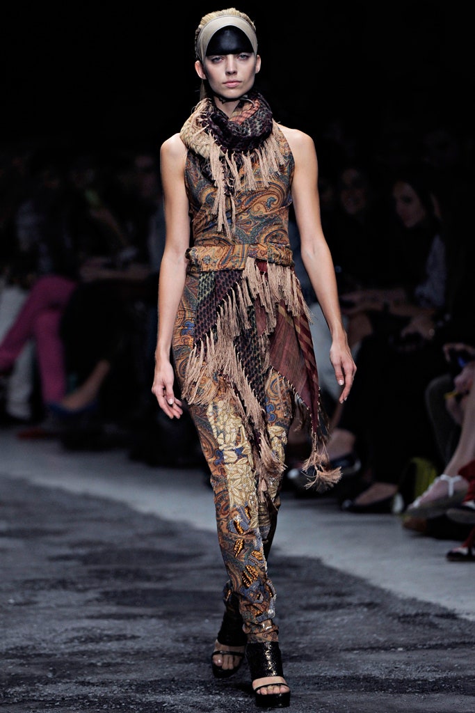 brown silk layered scarf