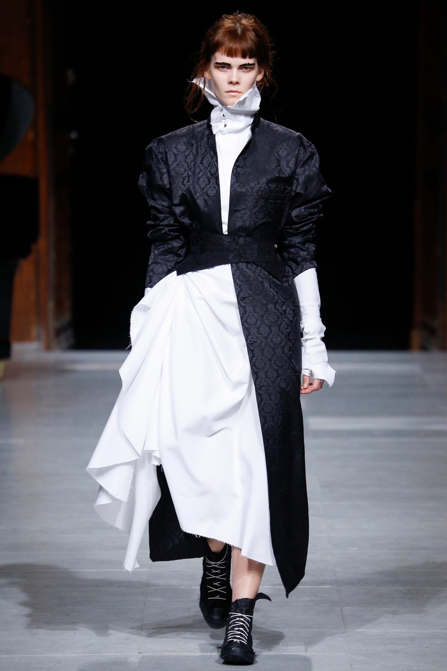 black and white asymmetric dress