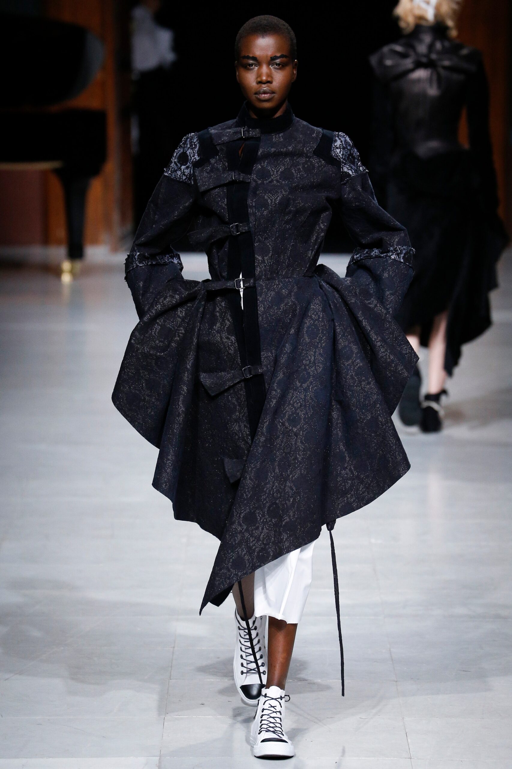 black silk relaxed coat