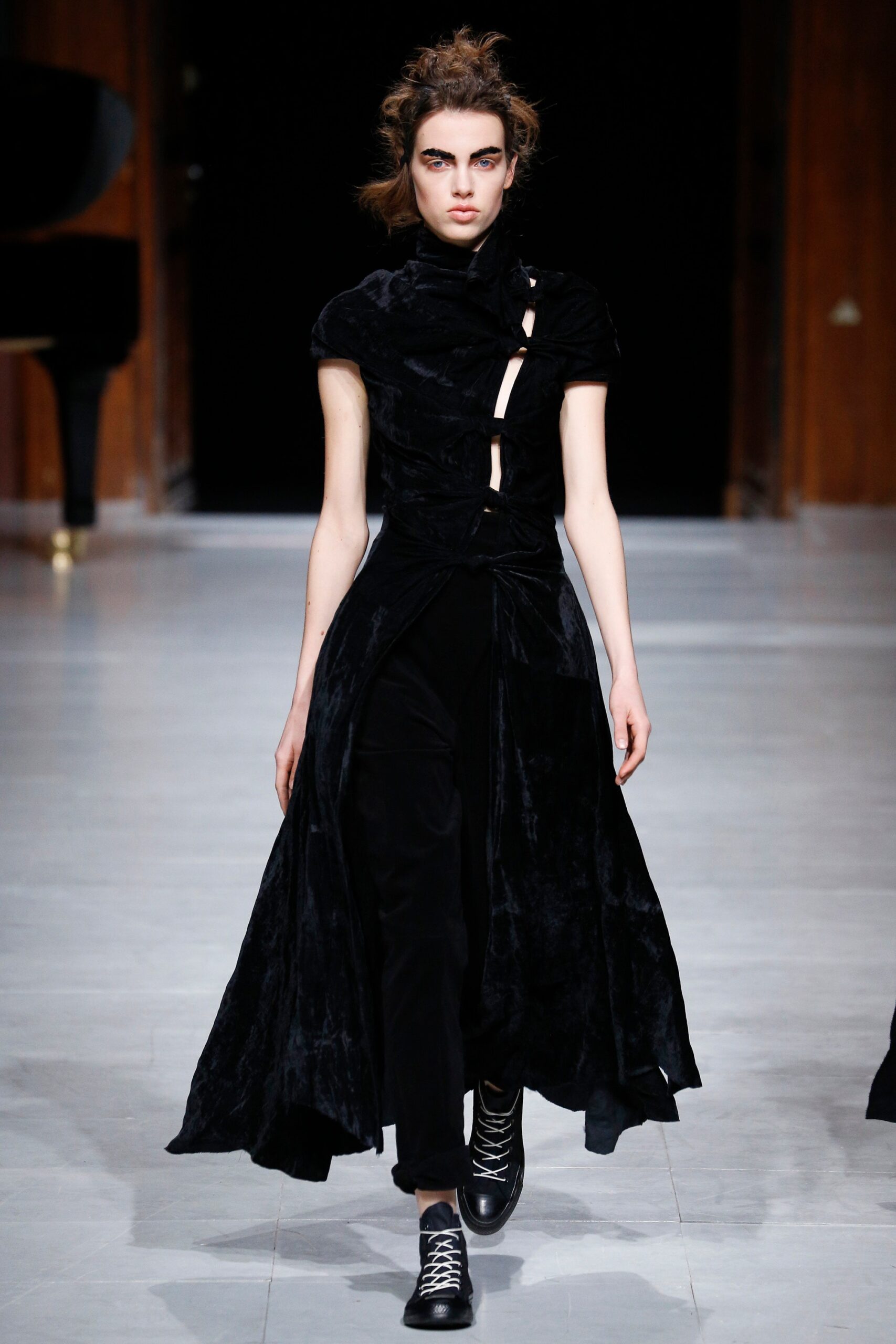 black velvet midi dress with pants