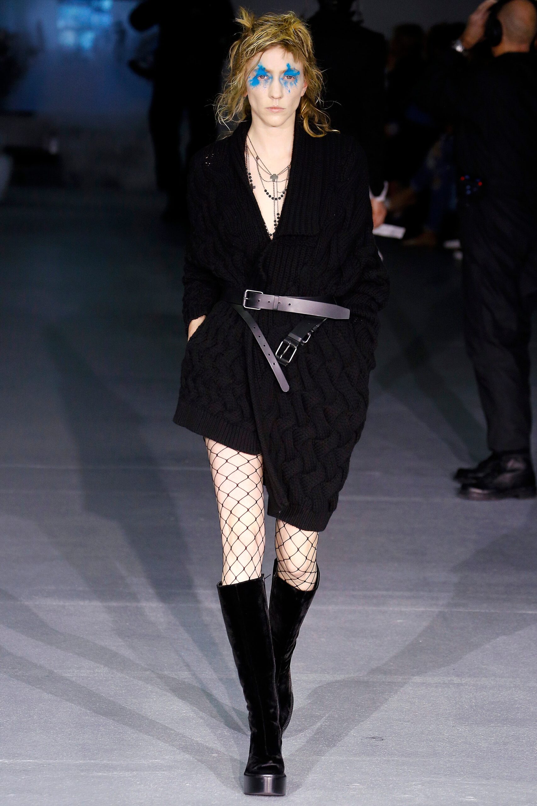 black wool cardigan with shorts