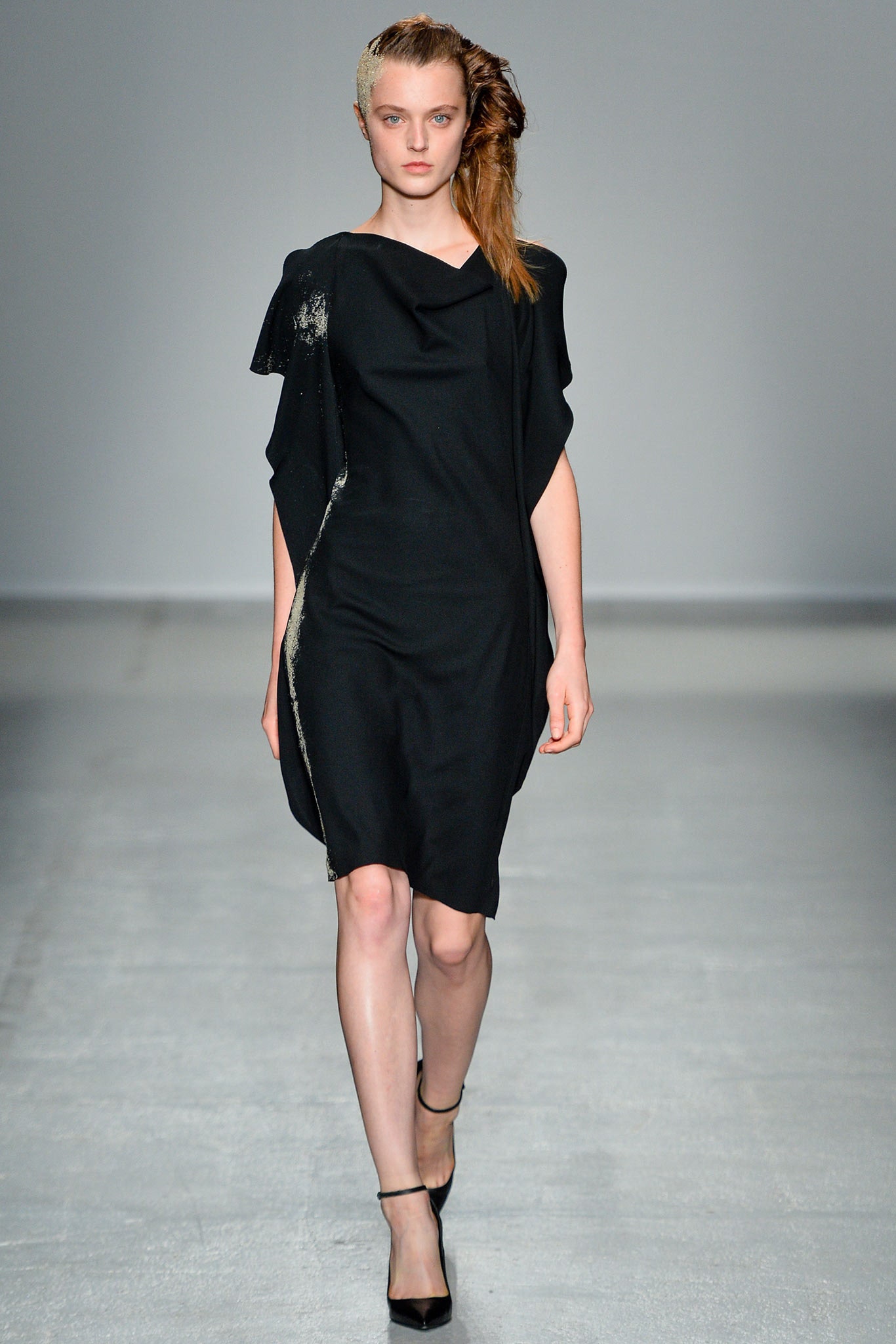 black silk sleeveless dress