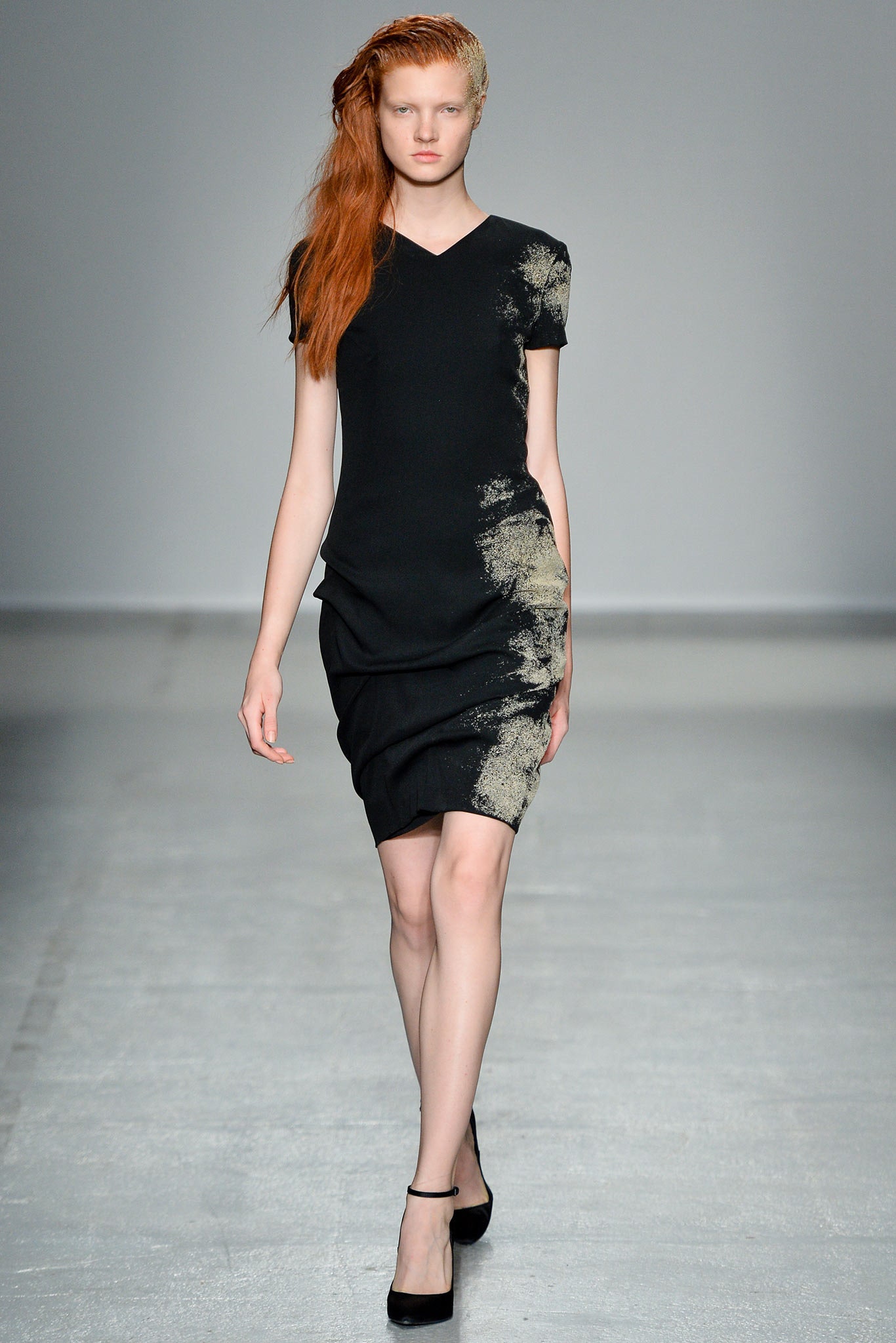 black fitted midi dress