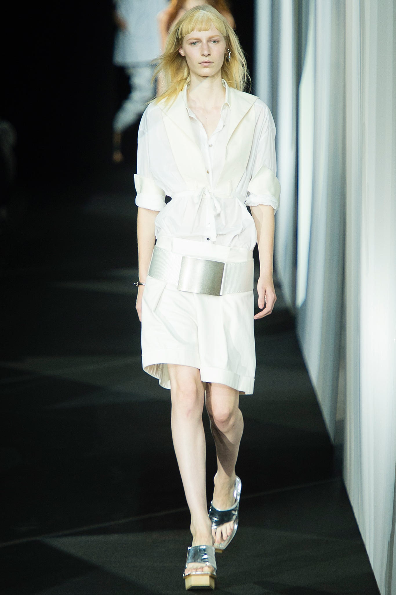 white relaxed shirt-dress
