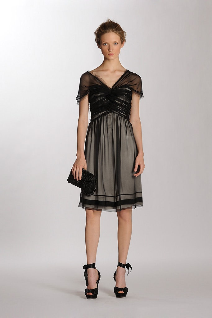 black and gray ruched dress