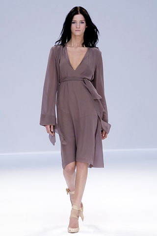 brown silk wrap dress