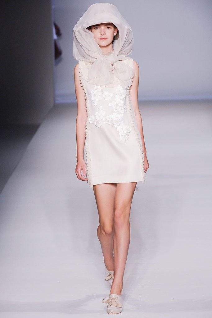 white silk mini dress with hood