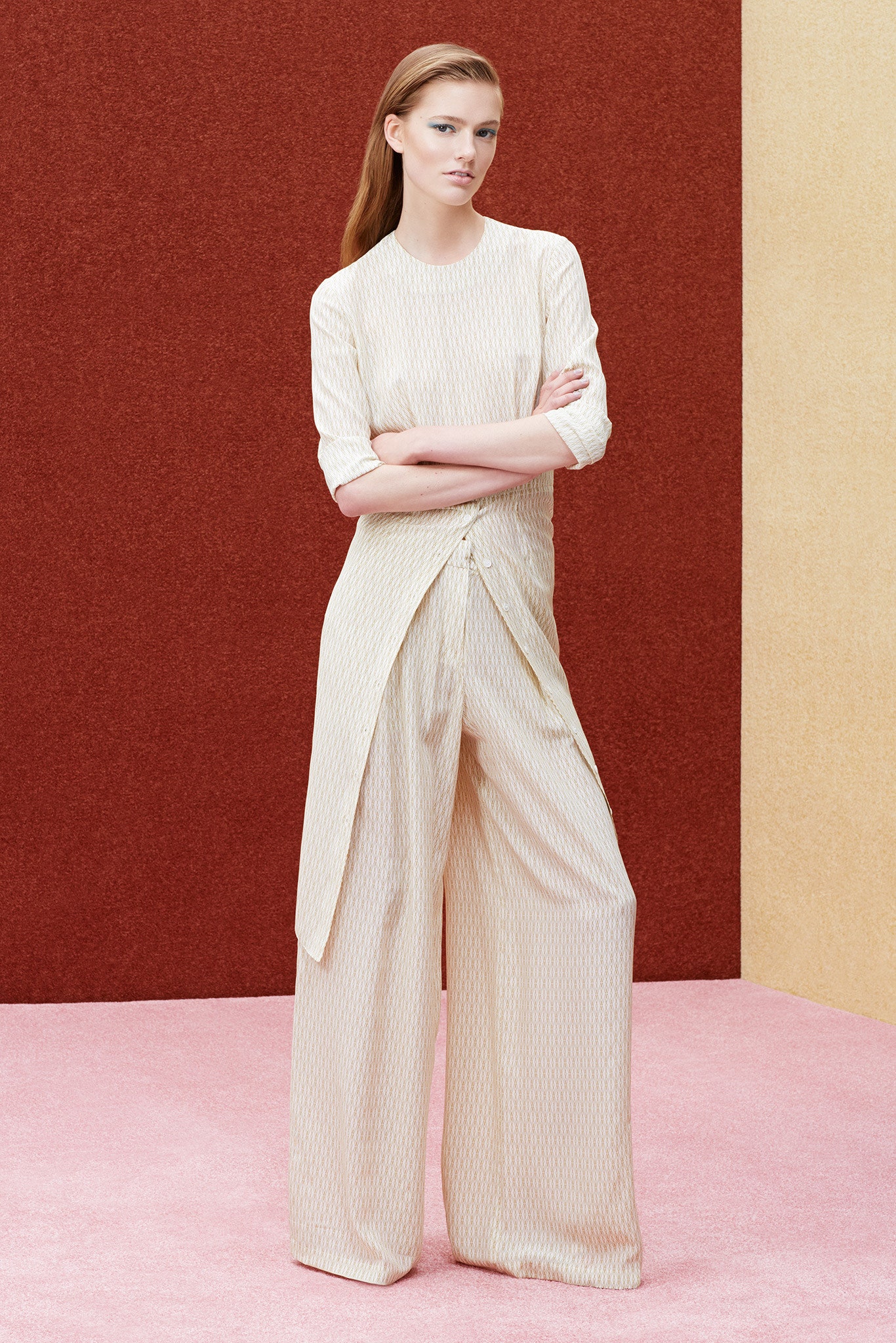 beige relaxed cotton jumpsuit