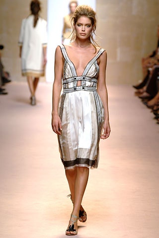 white beige striped belted dress