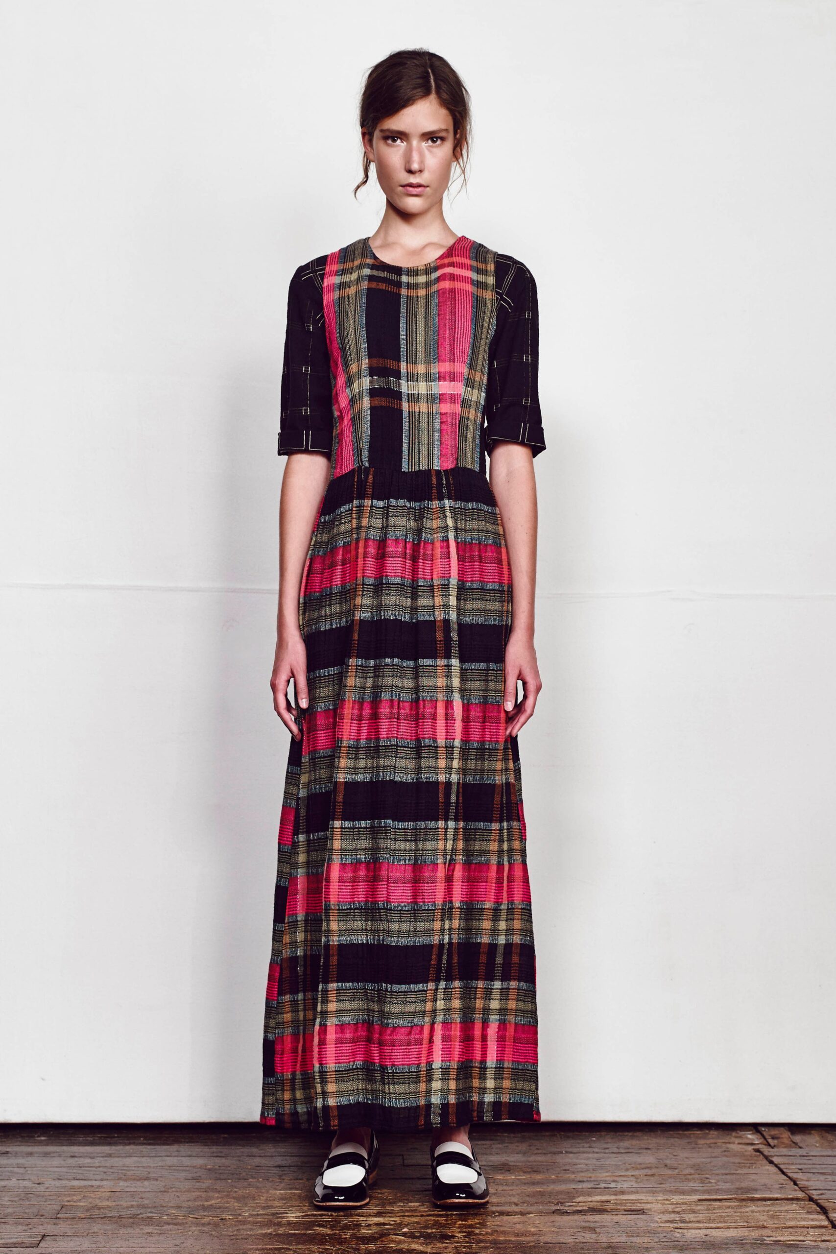 black and red striped maxi dress