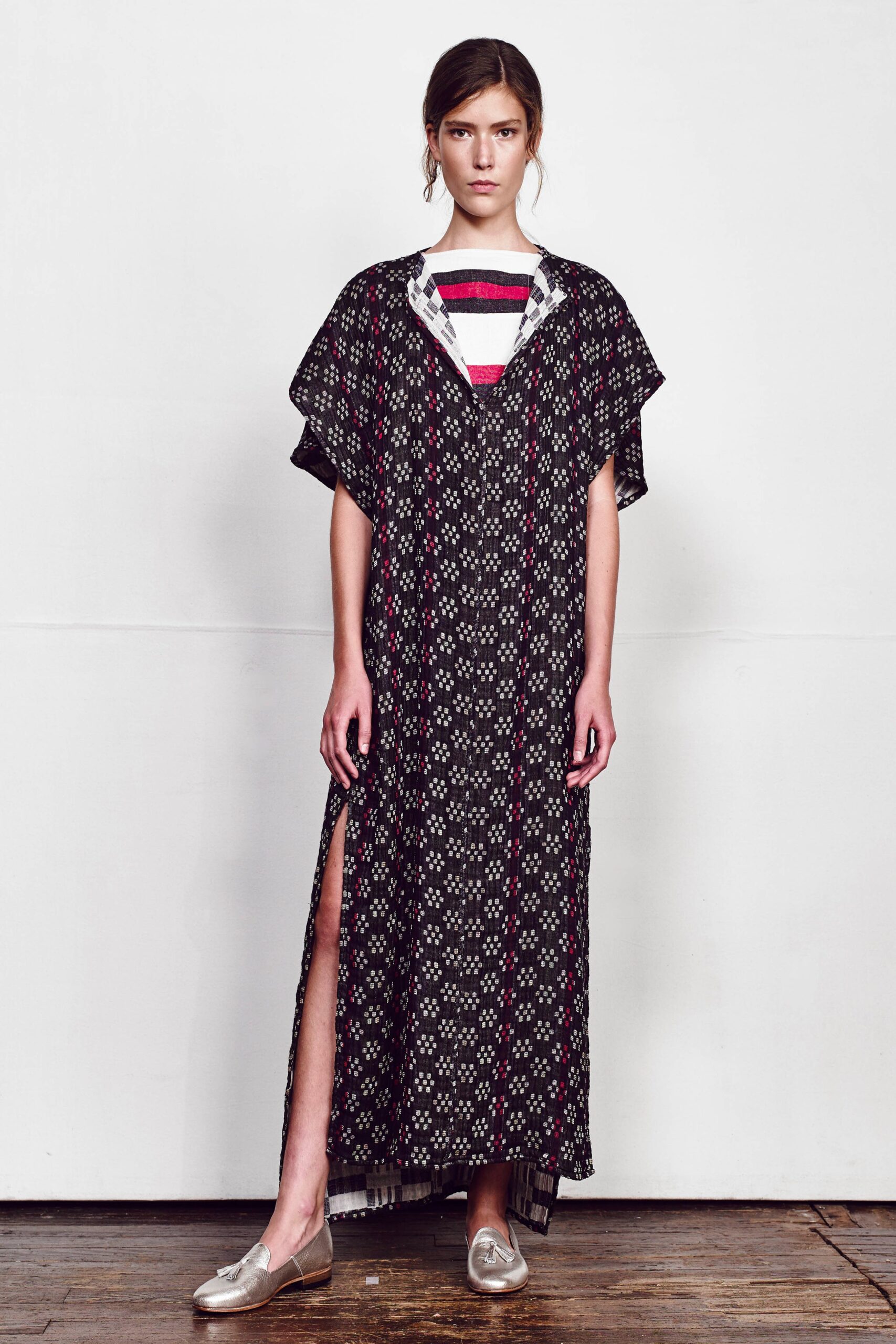 black printed maxi dress