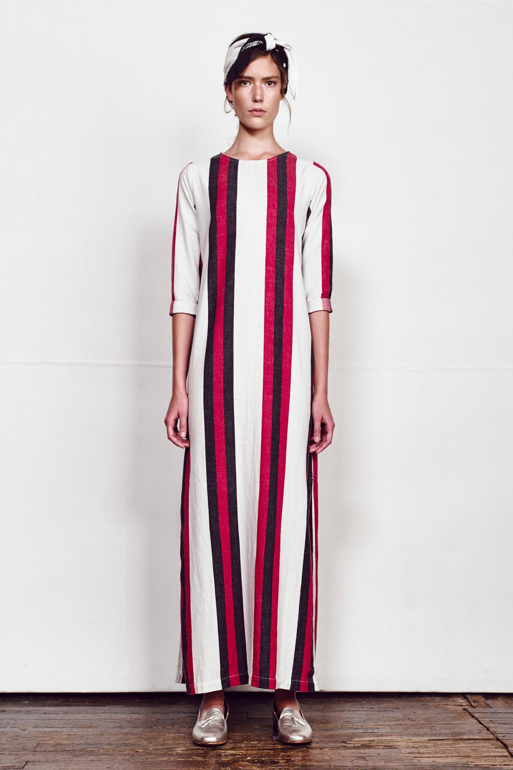 striped maxi dress