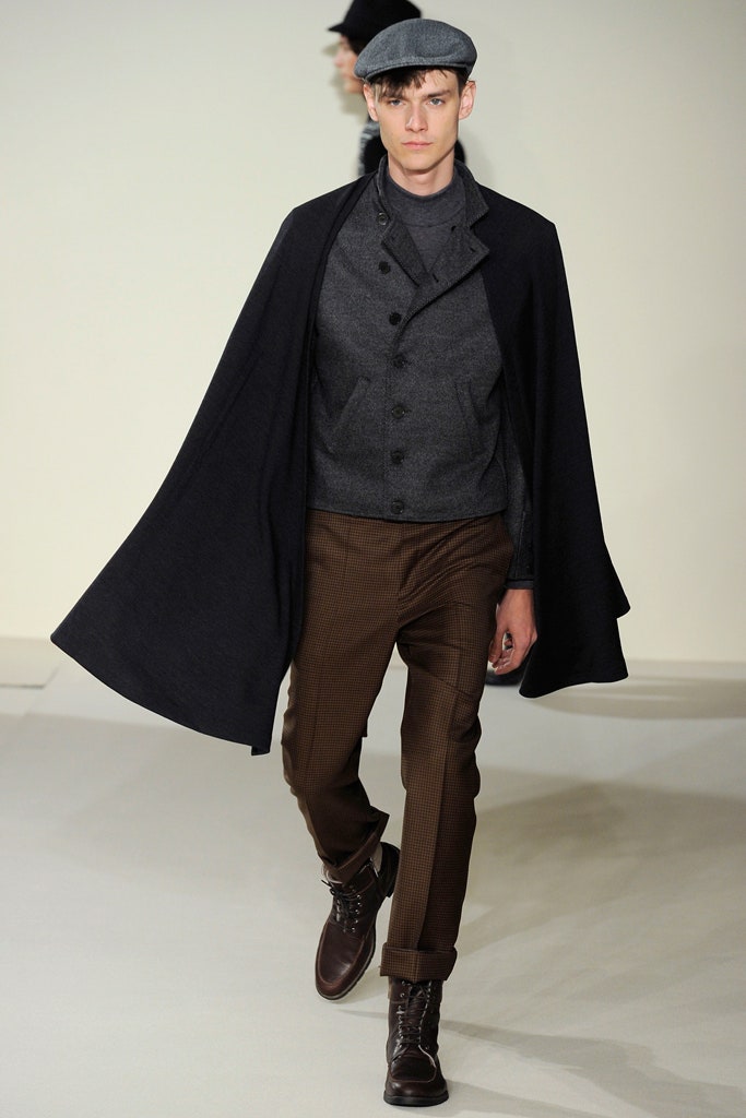 black wool cape gray jacket