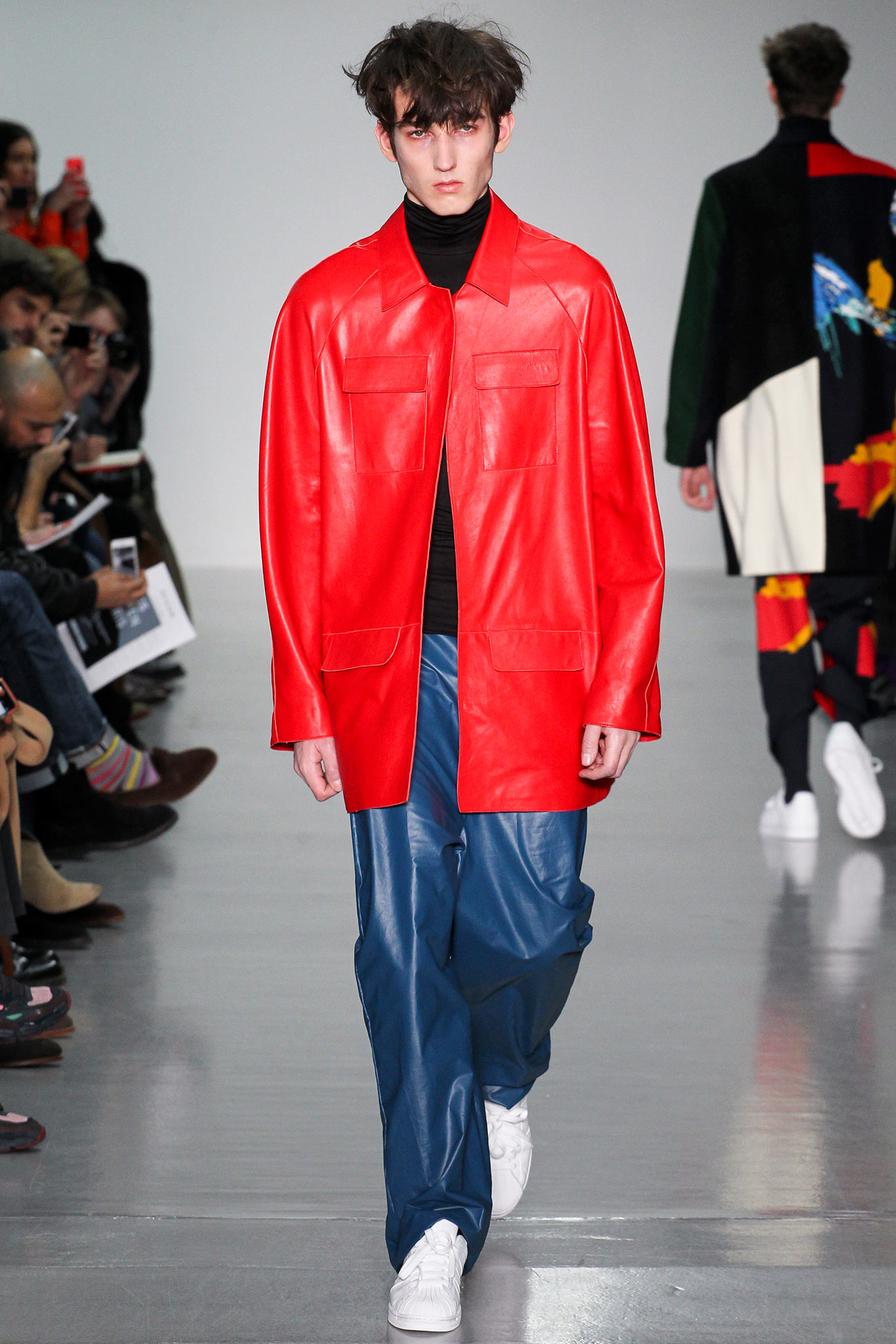 red leather oversized jacket