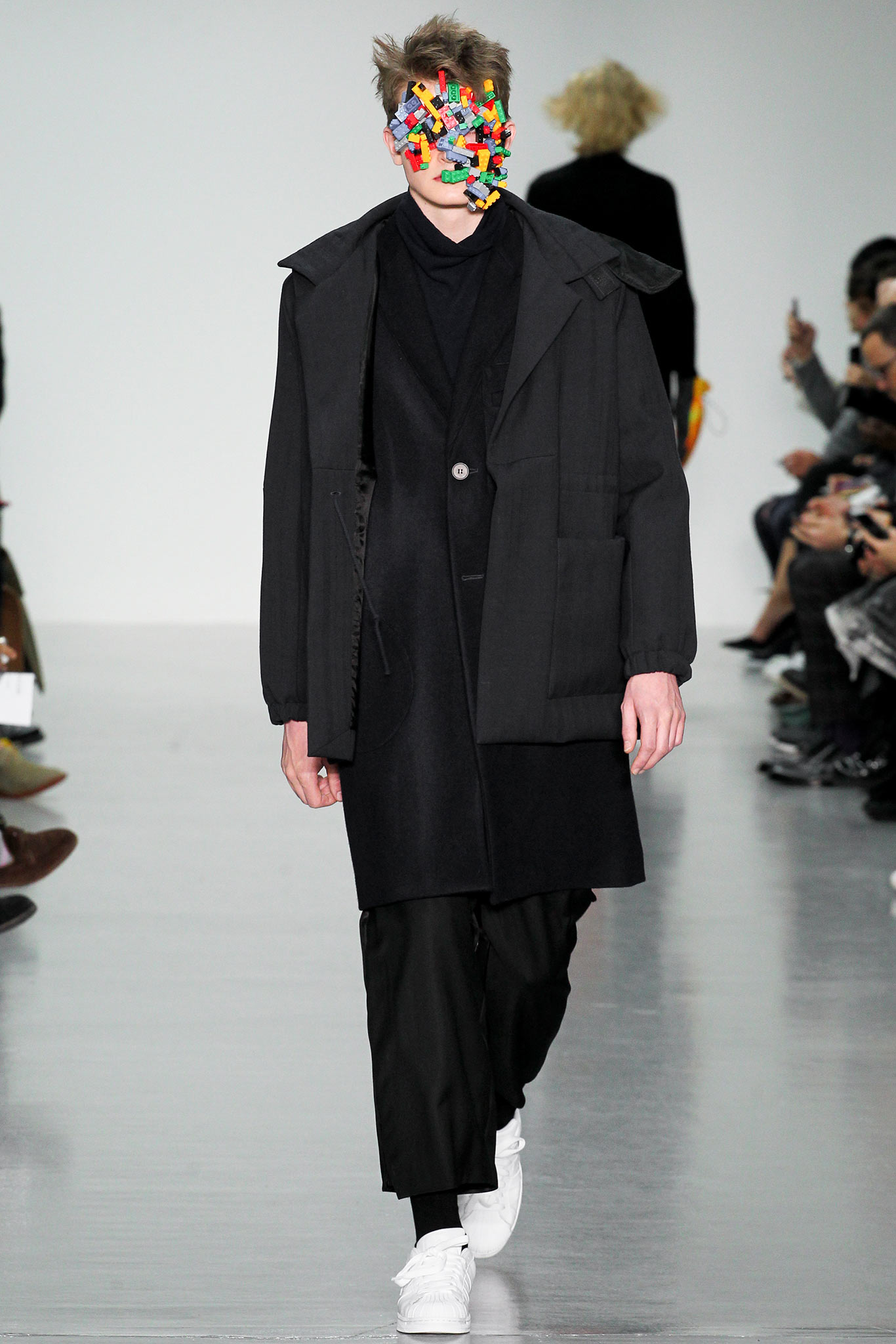 black relaxed coat with pants