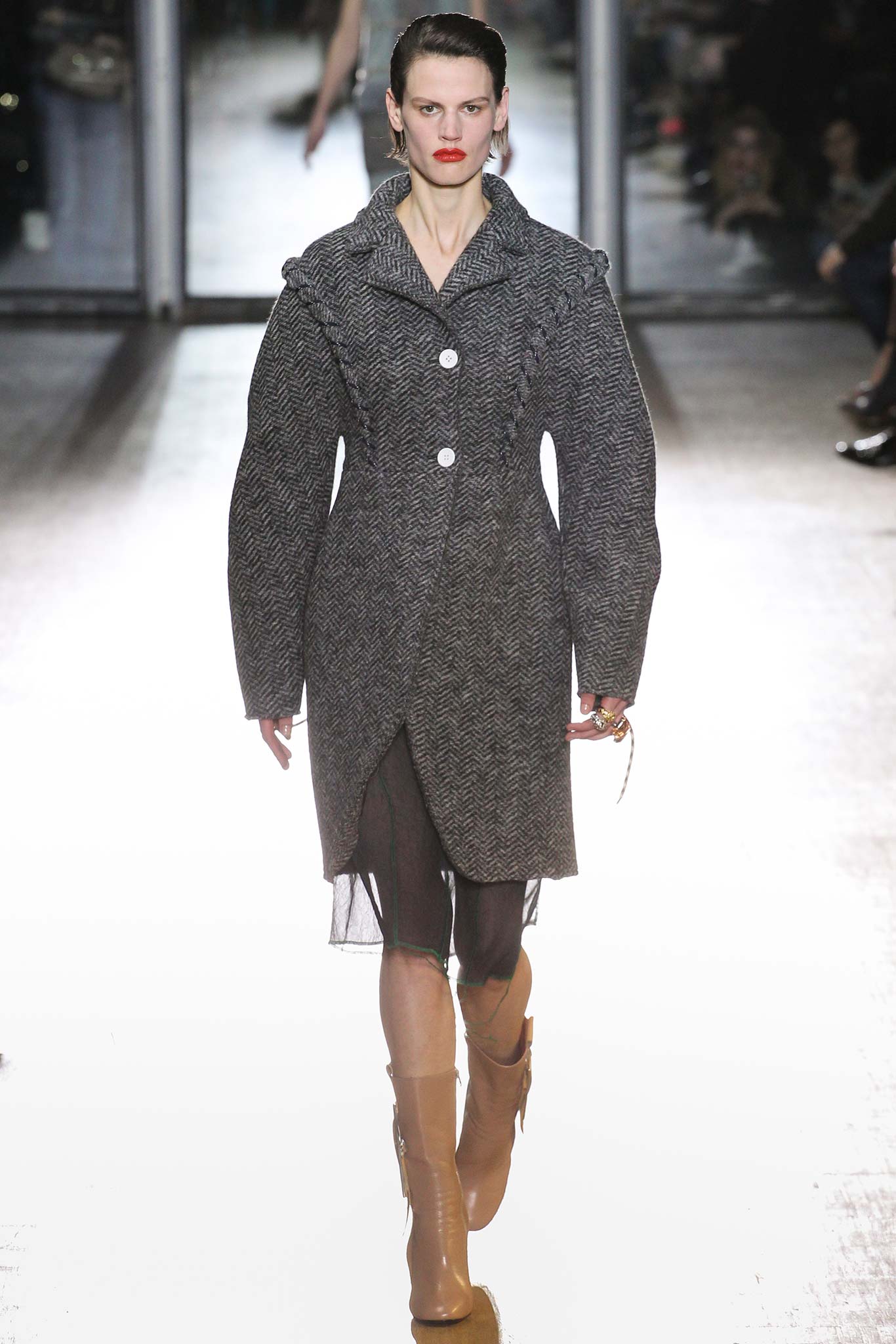 relaxed gray wool coat