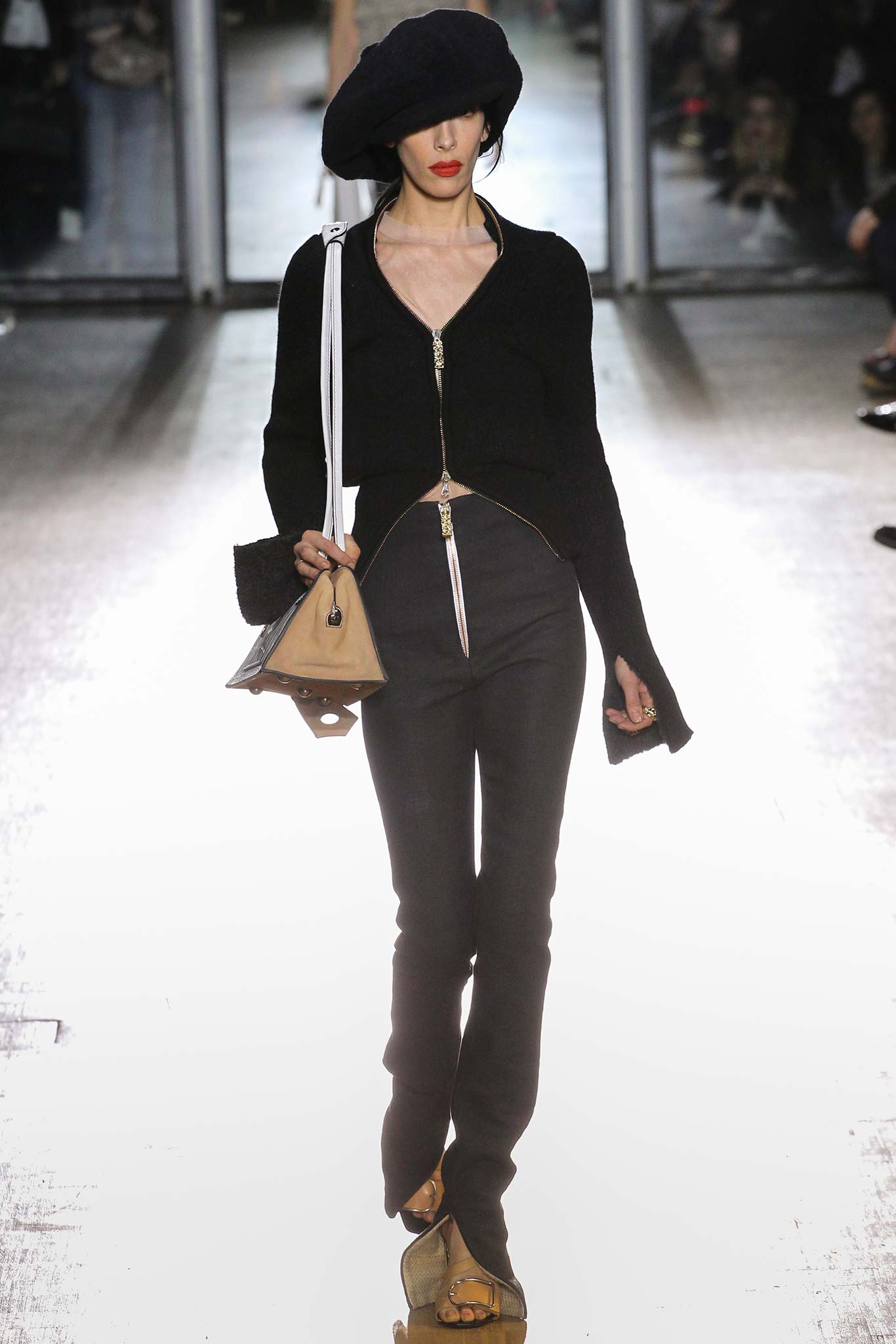 black fitted top and pants