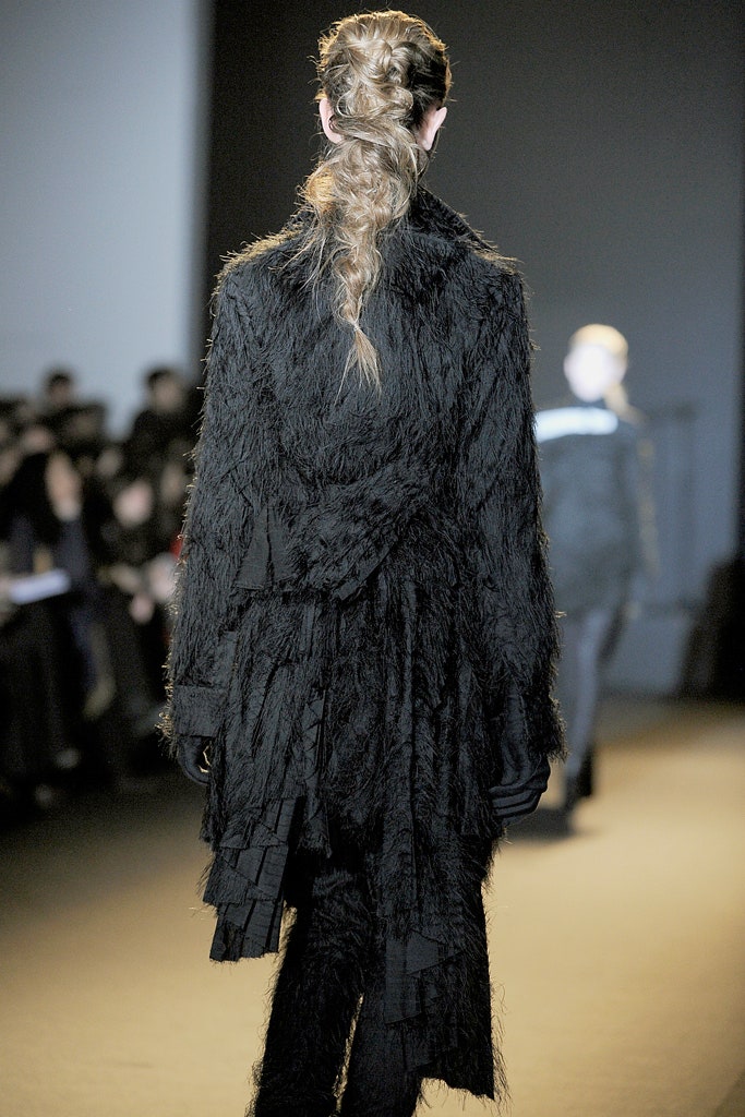 black fur relaxed coat