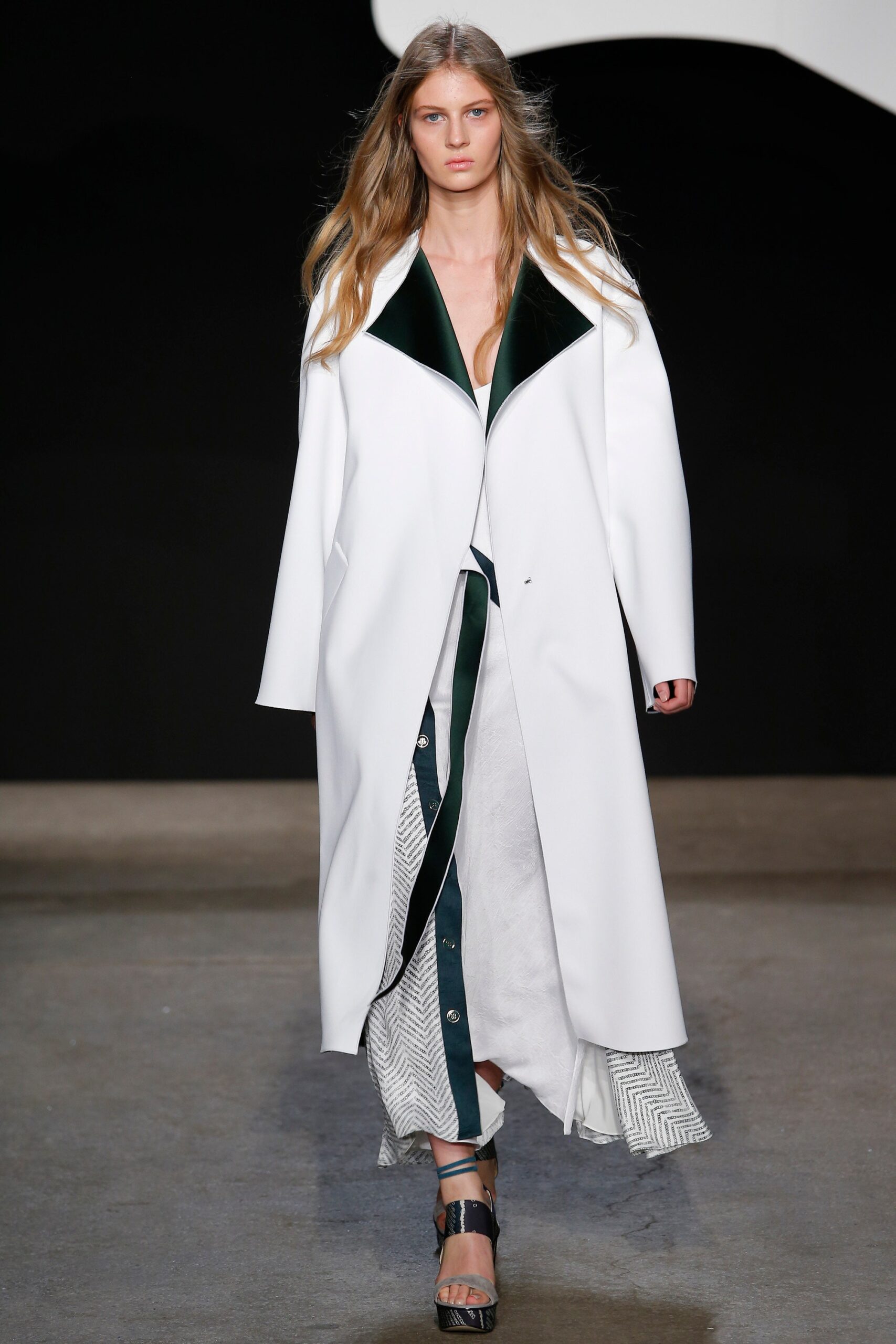 white vinyl coat and dress